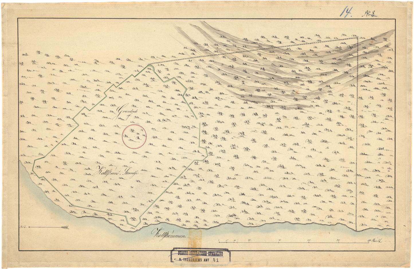 Nordre Trondhjems amt nr 41: Kroki over Kallströms Skanse ved Kallströmmen: Nord-Trøndelag