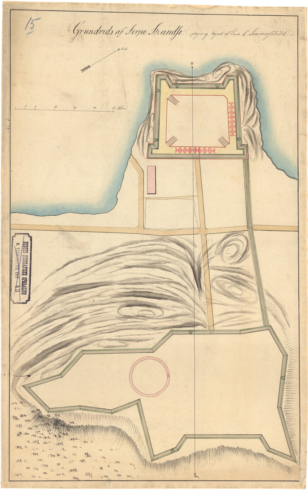 Nordre Trondhjems amt nr 43: Grundrids af Jerpe Skandse: Nord-Trøndelag