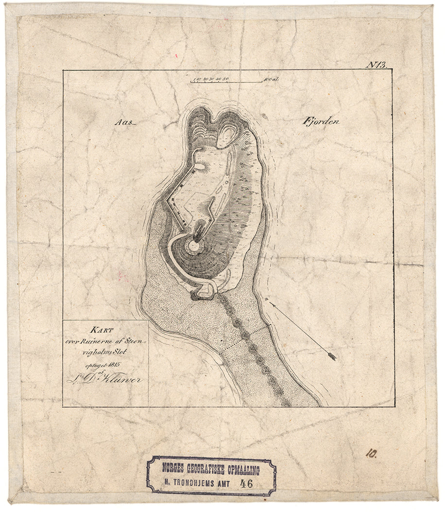 Nordre Trondhjems amt nr 46: Kart over Ruinerne af Steenvigsholms Slot: Nord-Trøndelag