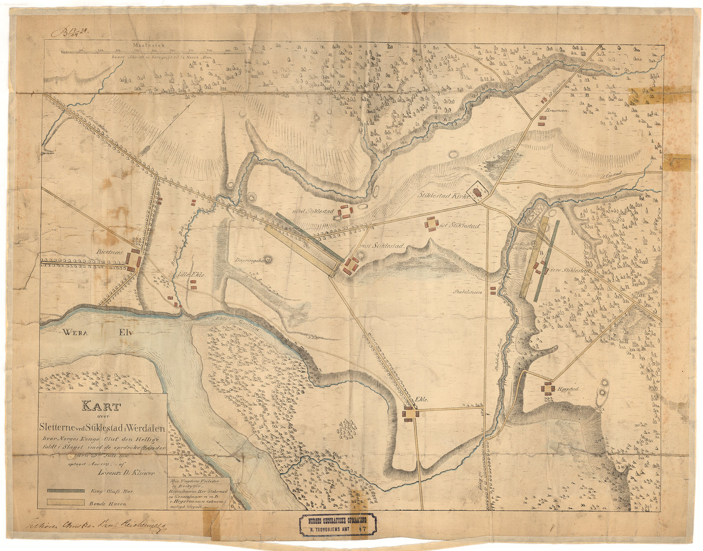 Nordre Trondhjems amt nr 47-2: Kart over Sletterne ved Stiklestad i Wærdalen: Nord-Trøndelag