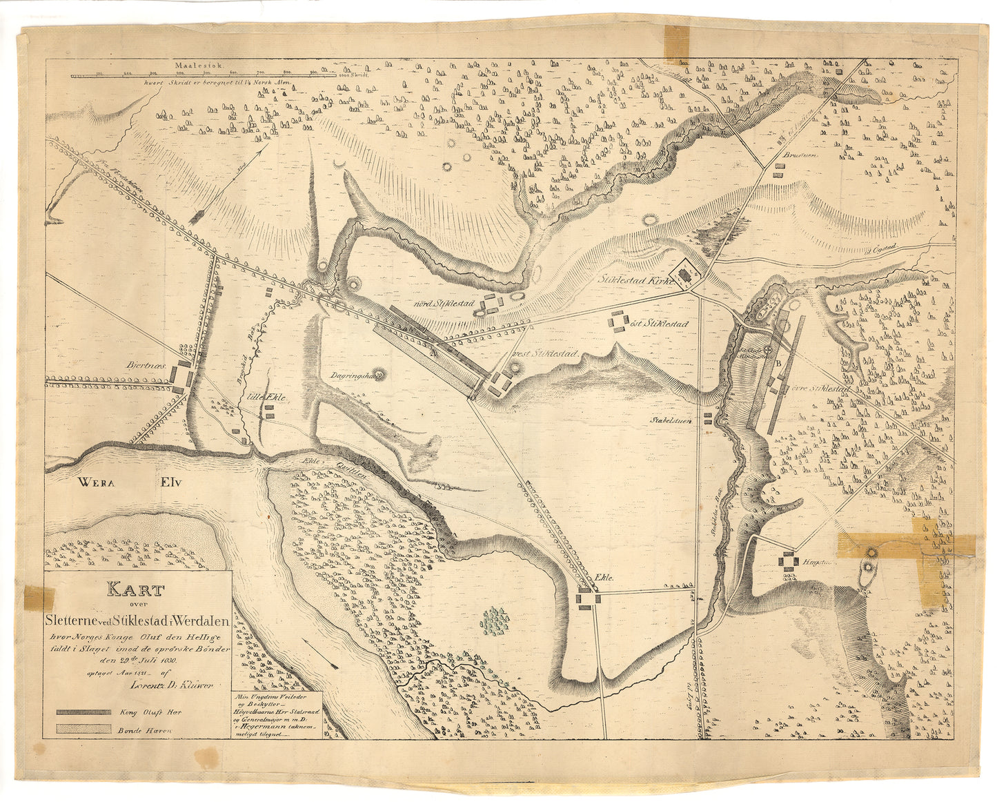 Nordre Trondhjems amt nr 47: Kart over Sletterne ved Stiklestad i Wærdalen: Nord-Trøndelag
