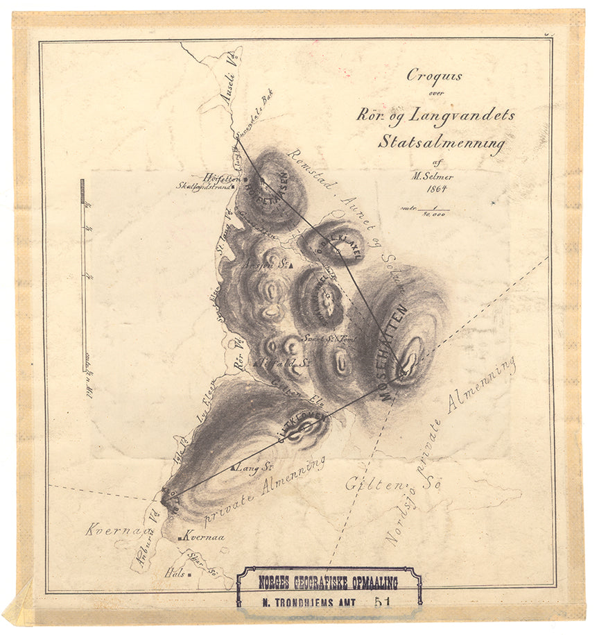 Nordre Trondhjems amt nr 51: Croqius over Røi- og Langvandets Statsalminding: Nord-Trøndelag
