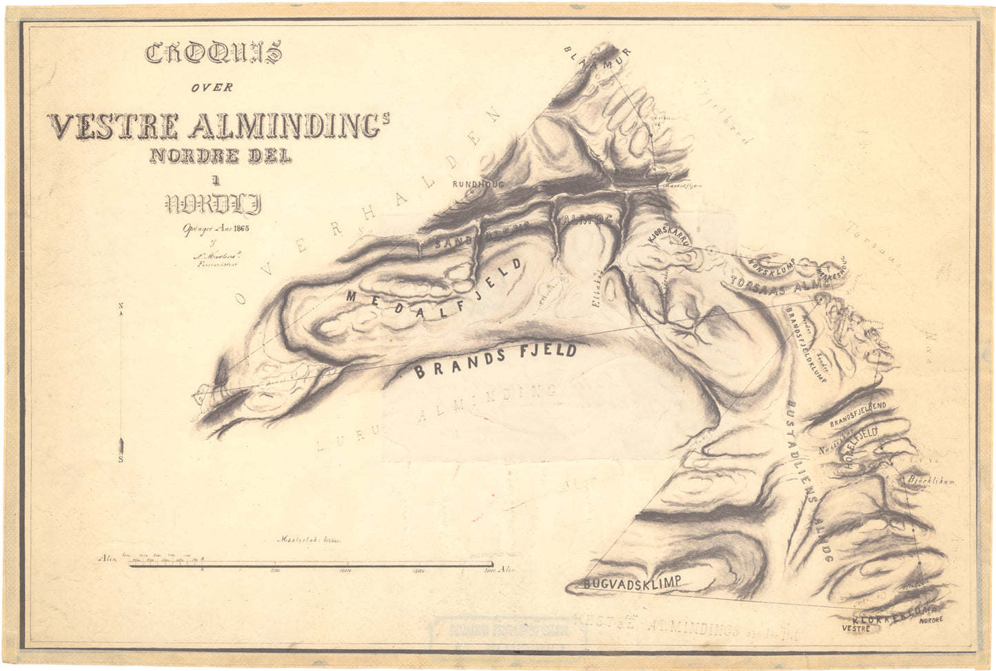 Nordre Trondhjems amt nr 54: Croquis over vestre Almindings nordre Del i Nordli: Nord-Trøndelag