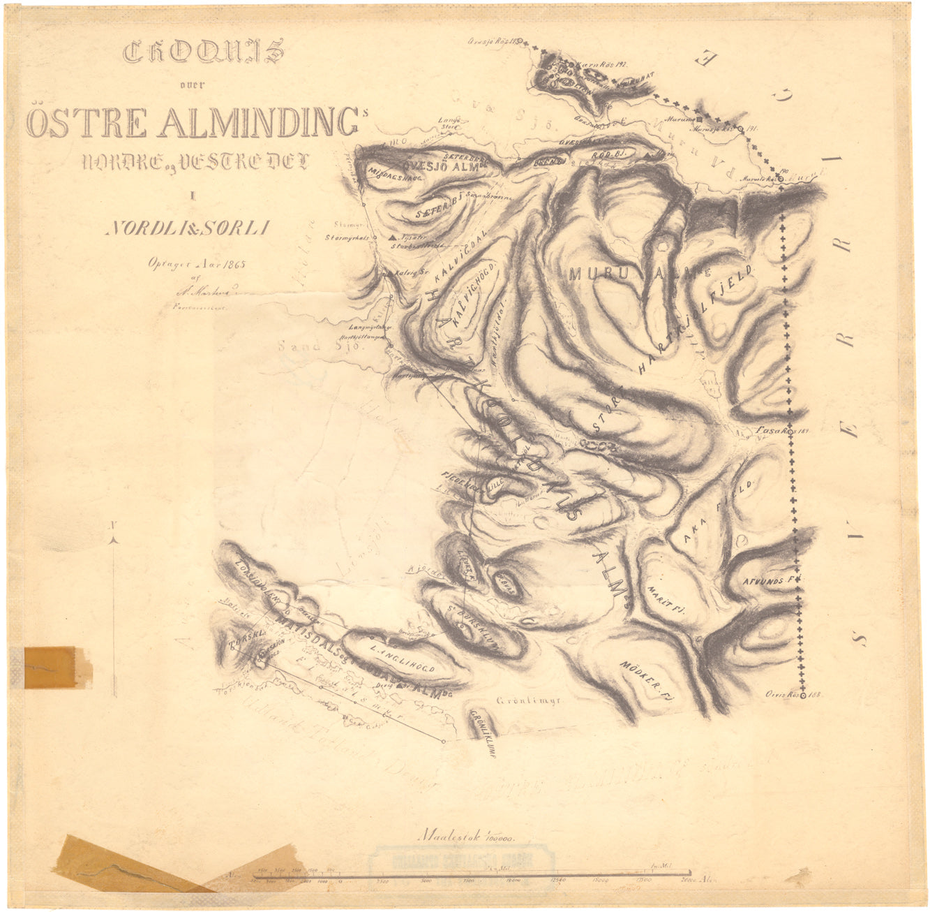 Nordre Trondhjems amt nr 57-2: Croquis over østre Almindings nordre og vestre Del i Nordli og Sørli: Nord-Trøndelag