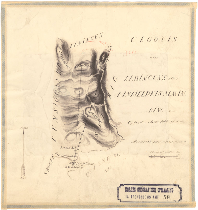 Nordre Trondhjems amt nr 58: Croquis over Limingen eller Linfjeldets Alminding: Nord-Trøndelag