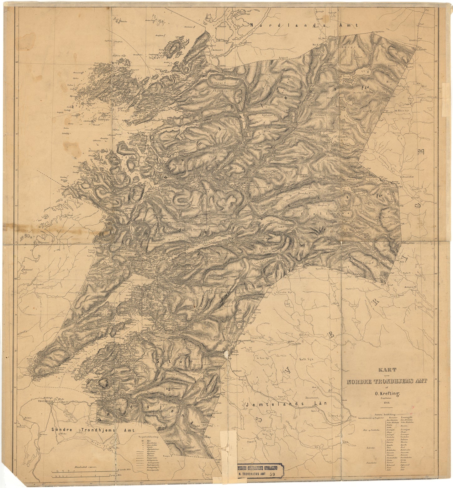 Nordre Trondhjems amt nr 59-2: Kart over Nordre Trondhjems Amt: Nord-Trøndelag