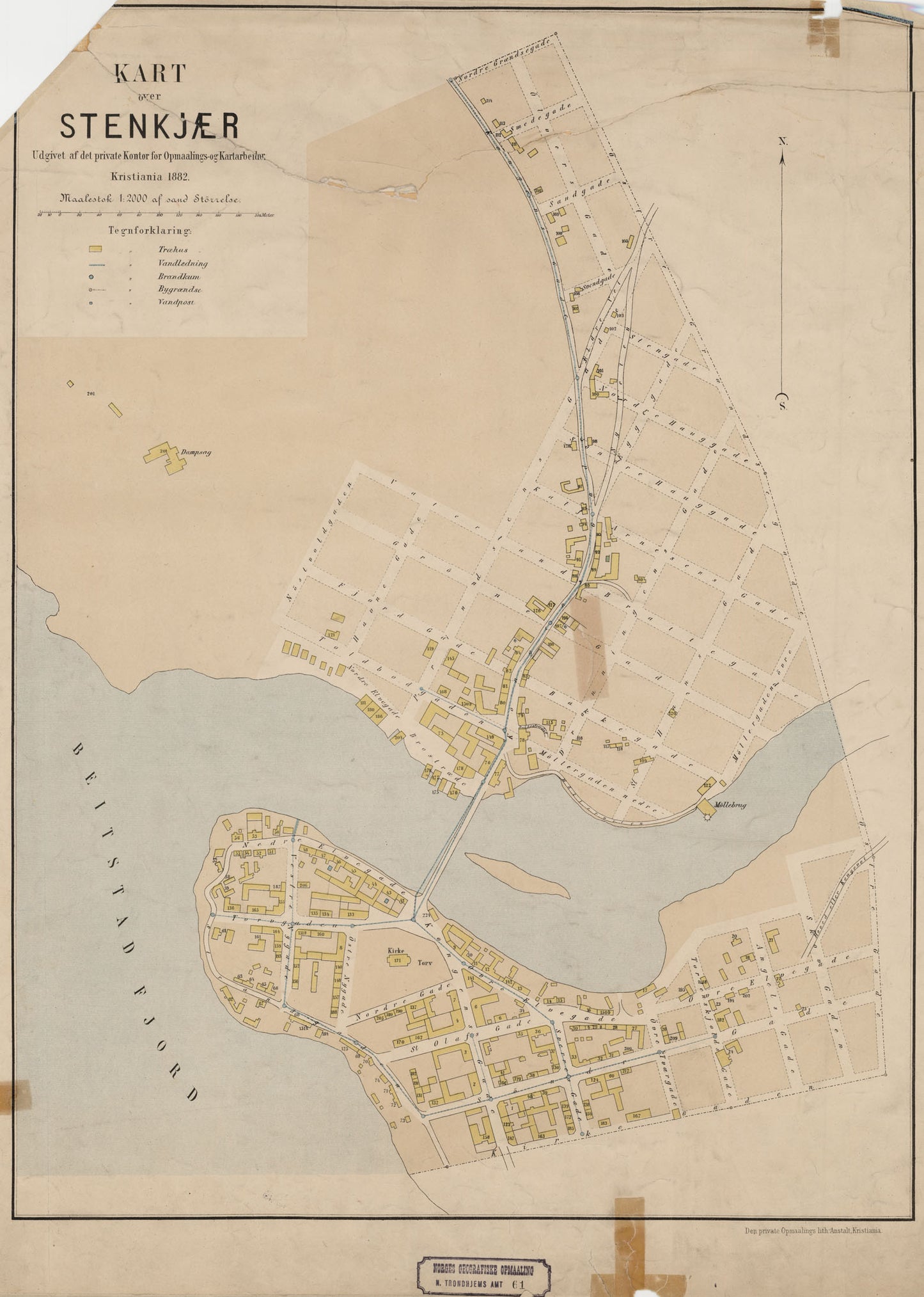 Nordre Trondhjems amt nr 61: Kart over Stenkjær: Nord-Trøndelag