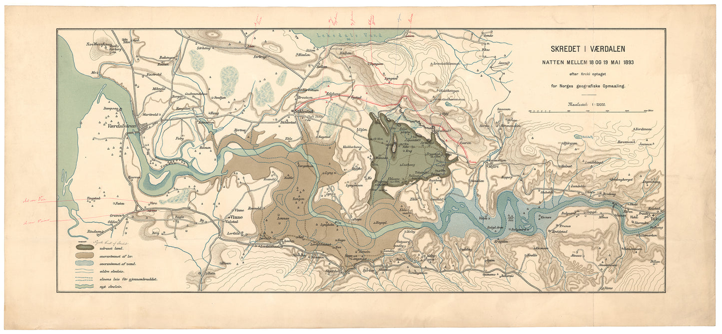 Nordre Trondhjems amt nr 67-3: Skredet i Værdalen, natten mellem den 18de og 19de mai 1893: Nord-Trøndelag