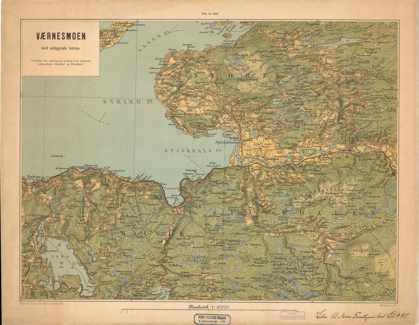 Nordre Trondhjems amt nr 69: Værnesmoen med omliggende Terræn: Nord-Trøndelag