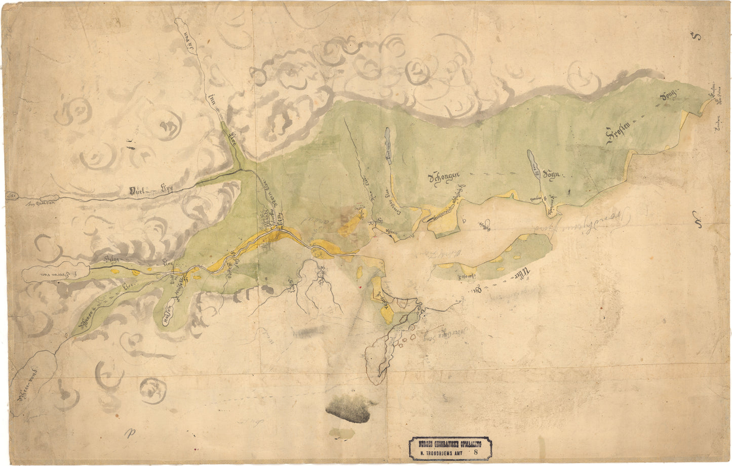 Nordre Trondhjems amt nr 8: Kart over en Del af Værdalen og Skogn: Nord-Trøndelag