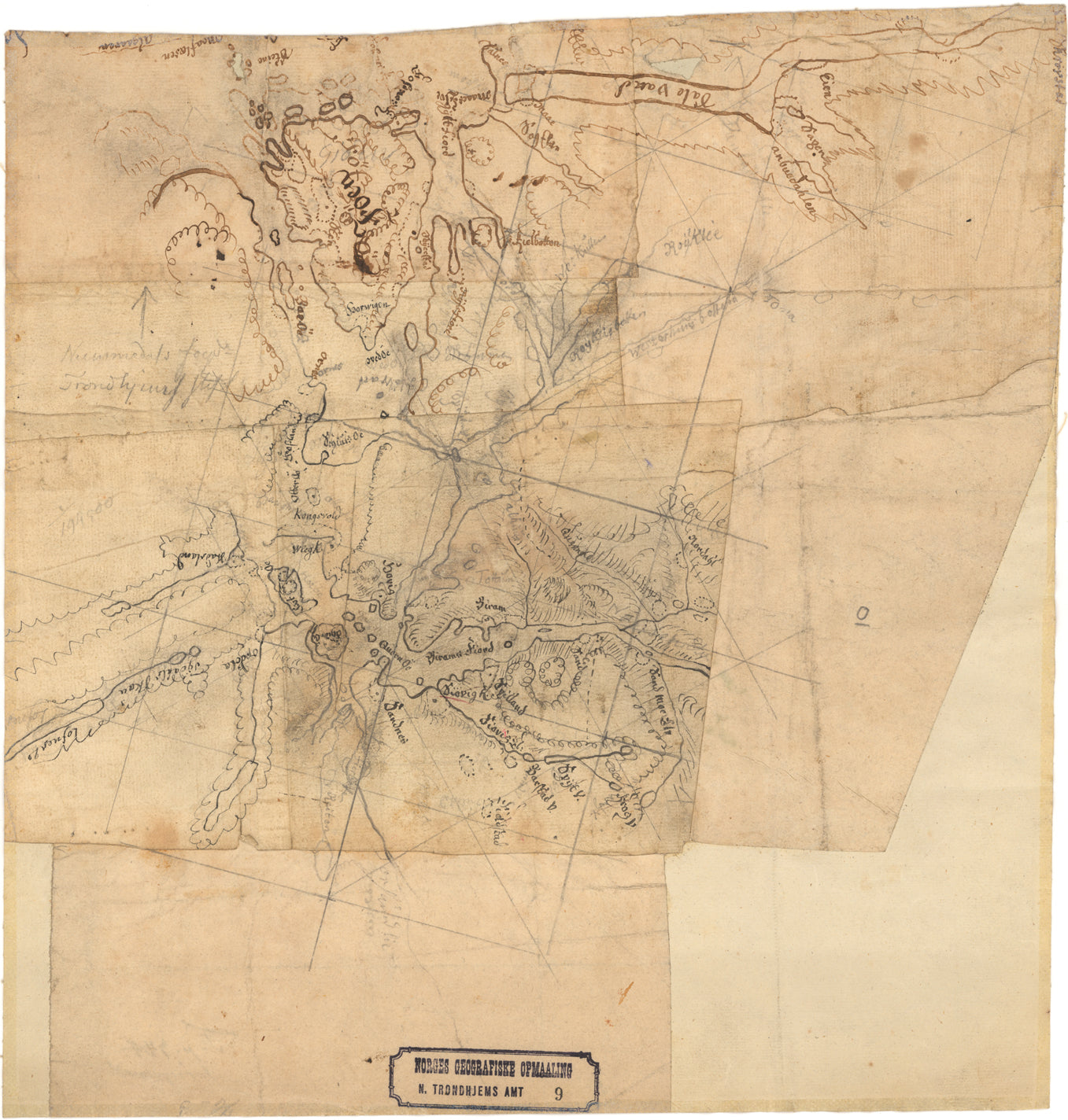Nordre Trondhjems amt nr 9: Kart over en Del af Namdalen: Nord-Trøndelag