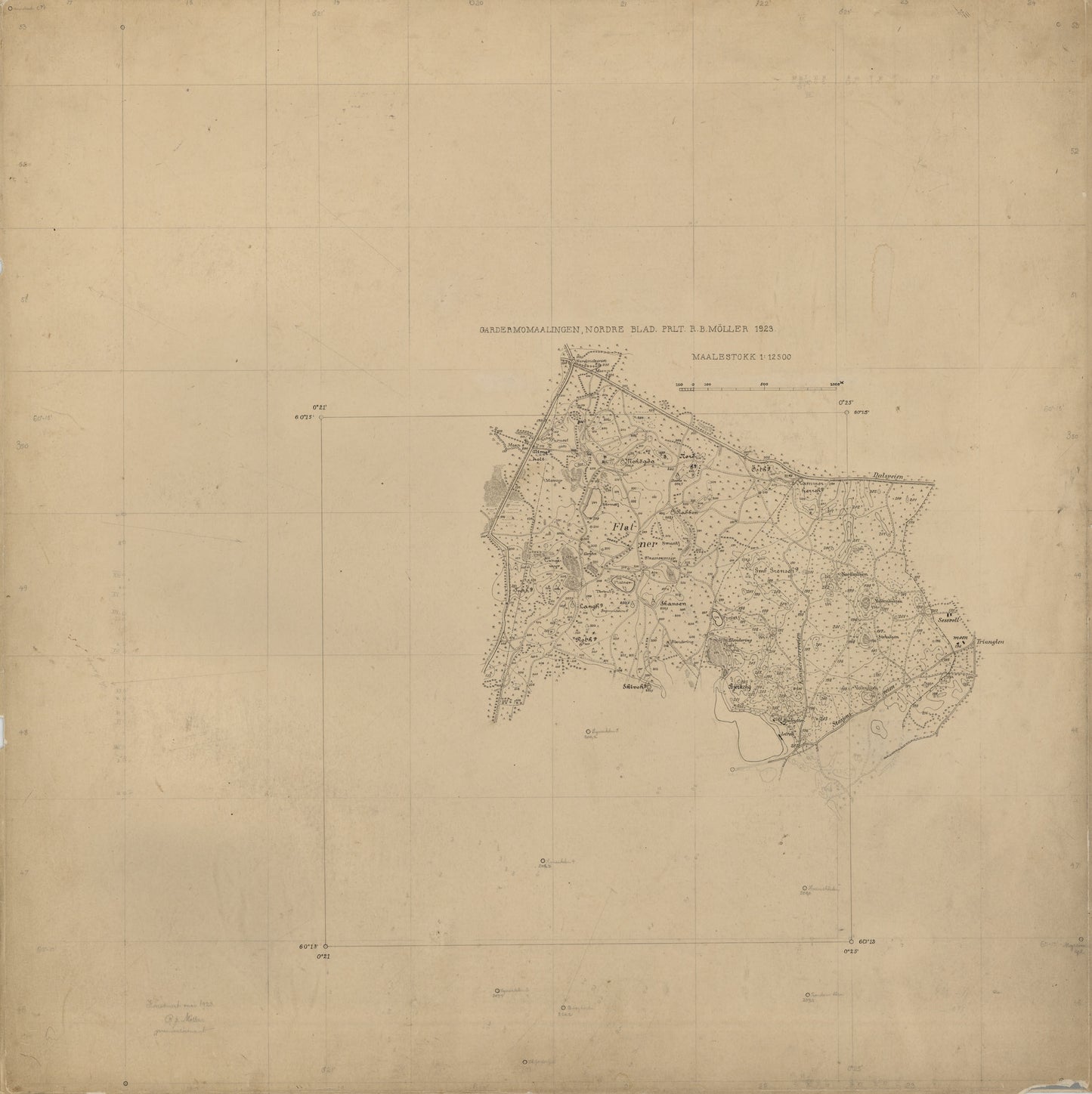 Ekserserplasskart; Gardermomaalingen; nordre blad: Akershus