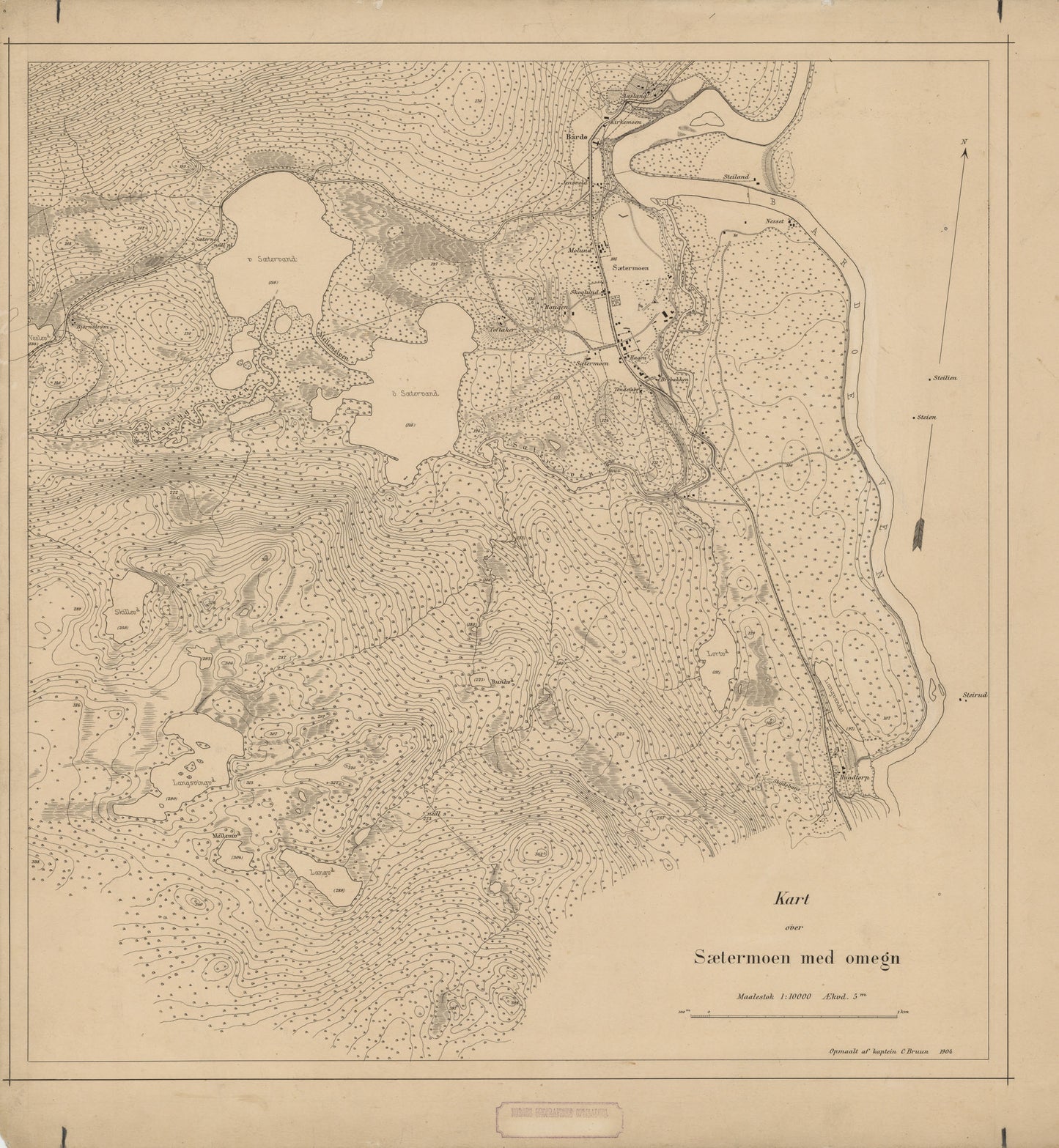 Ekserserplasskart; Kart over Sætermoen med omegn: Troms