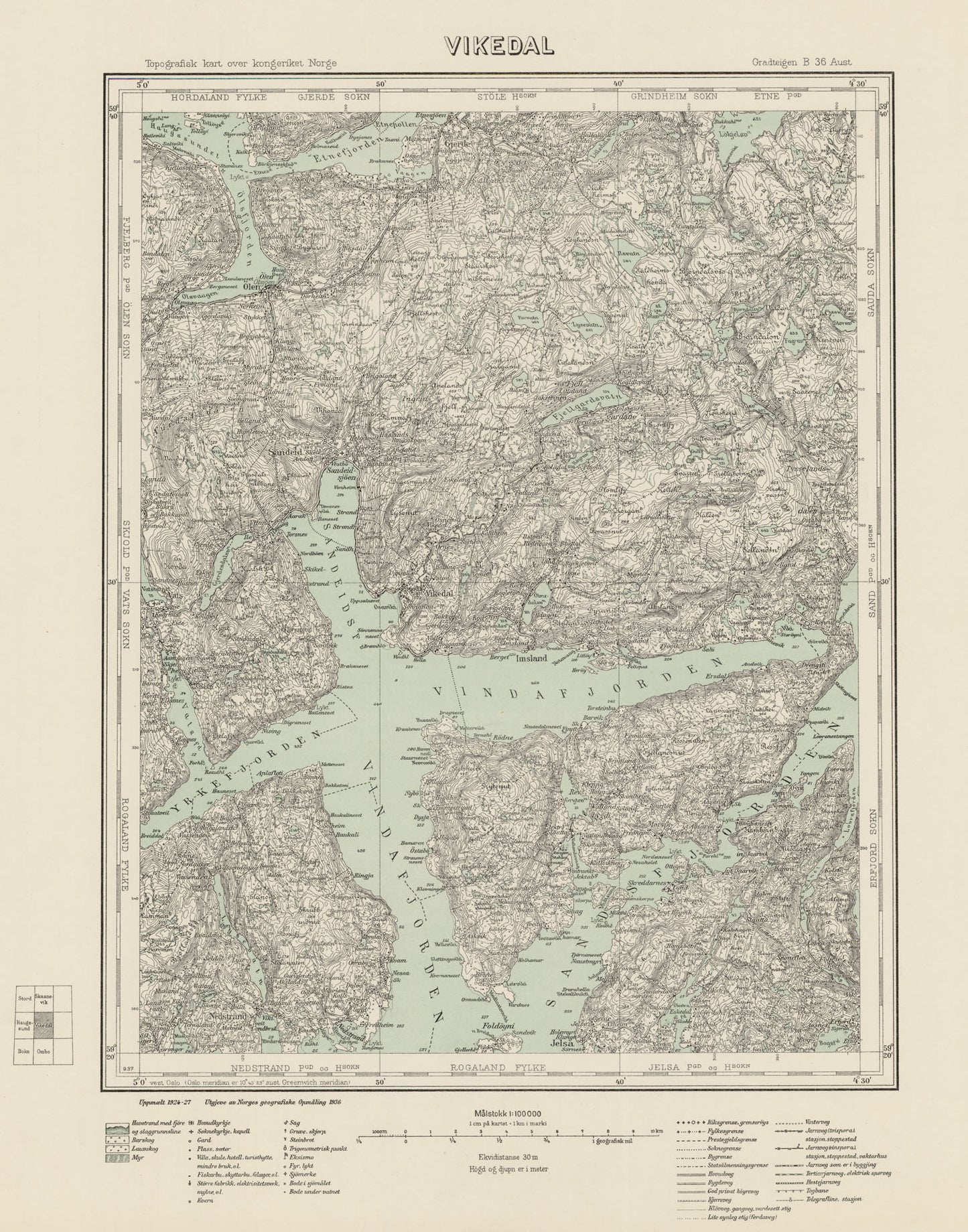 B36 aust Vikedal: Hordaland | Rogaland