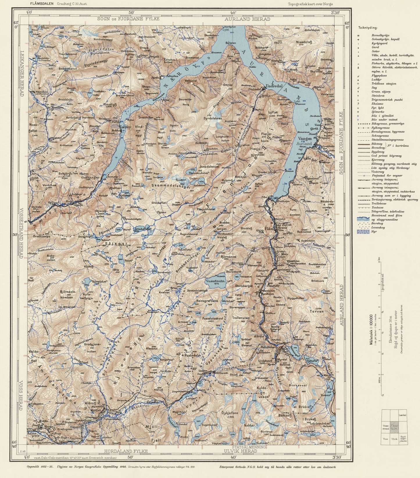 C32 aust Flåmsdalen: Hordaland | Sogn og Fjordane