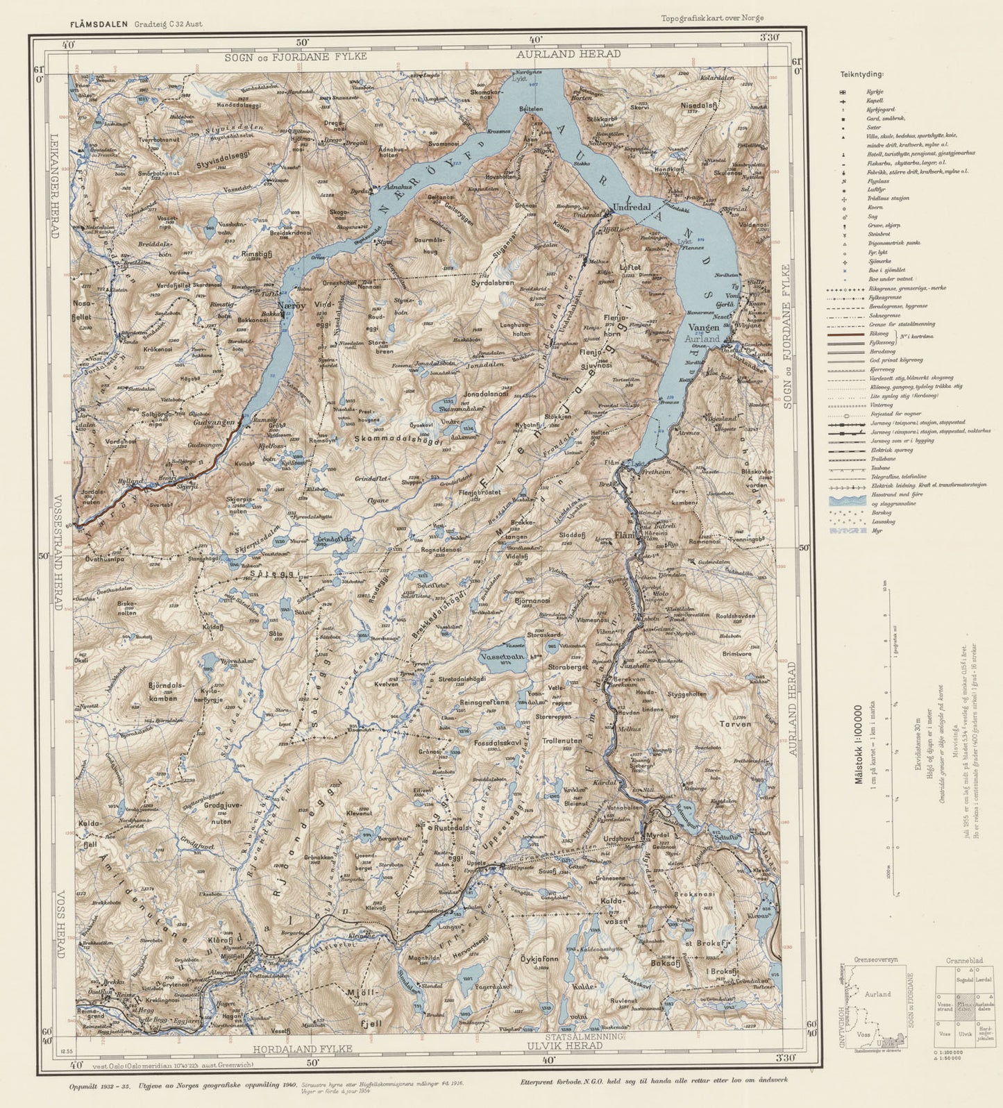 C32 aust Flåmsdalen: Hordaland | Sogn og Fjordane