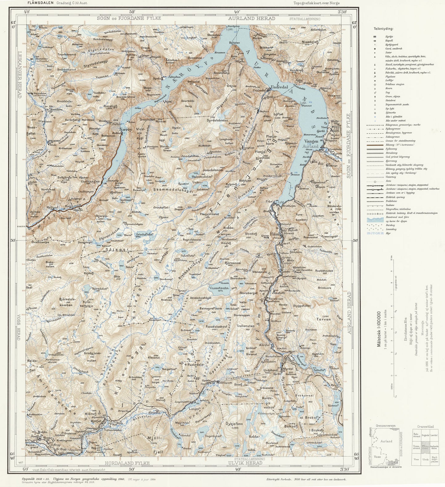 C32 aust Flåmsdalen: Hordaland | Sogn og Fjordane