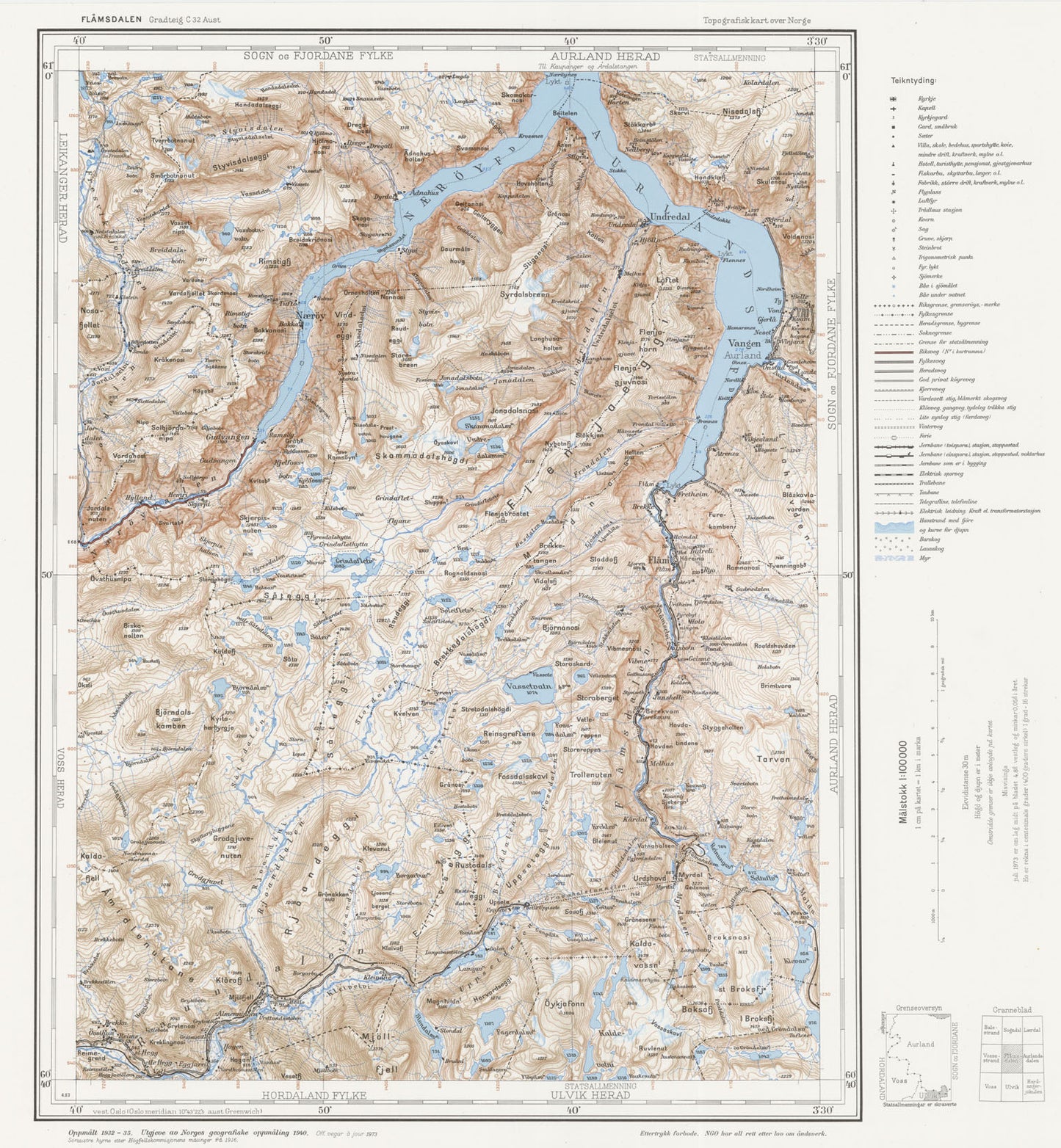 C32 aust Flåmsdalen: Hordaland | Sogn og Fjordane