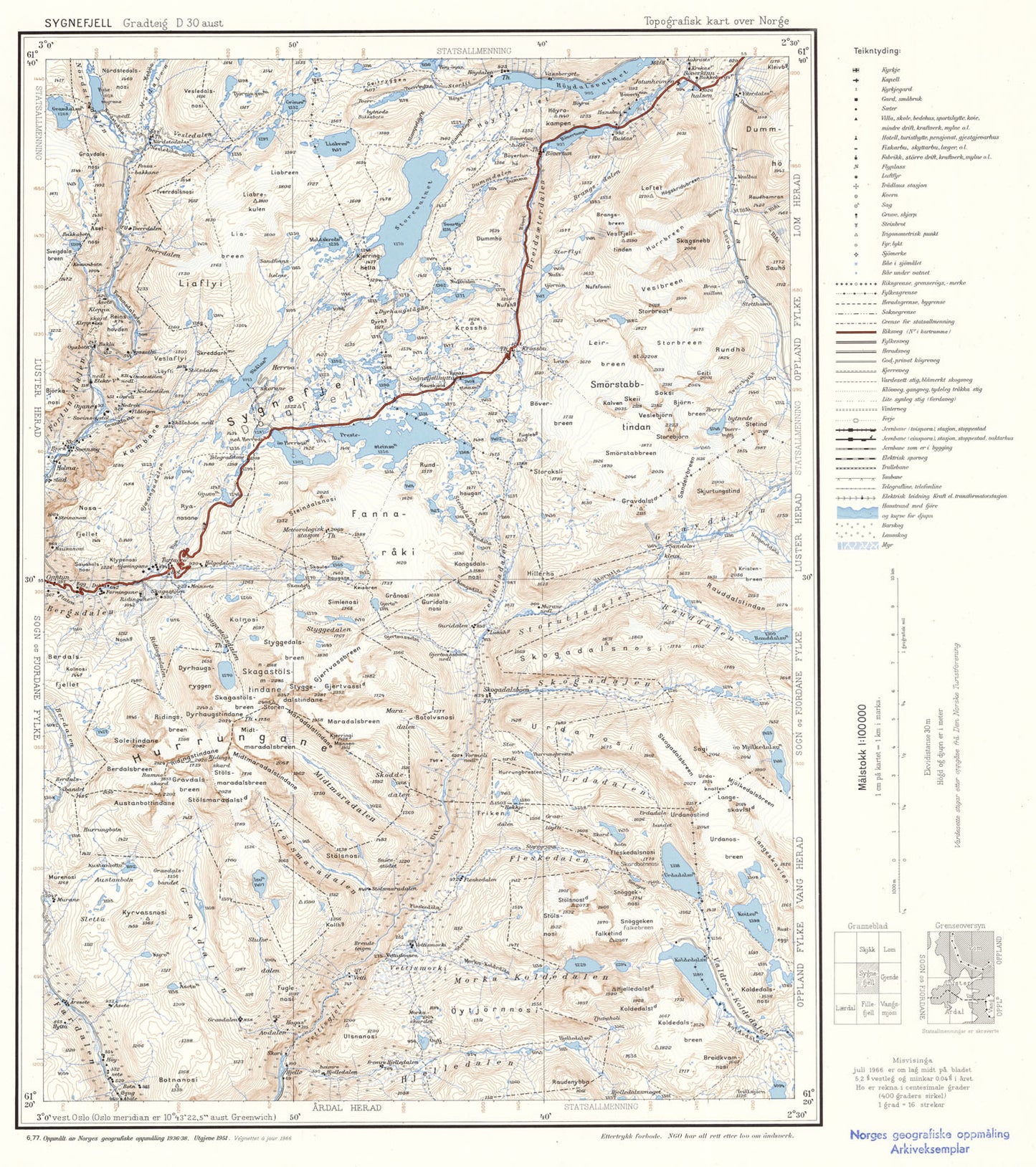 D30 aust Sygnefjell: Buskerud | Oppland | Sogn og Fjordane