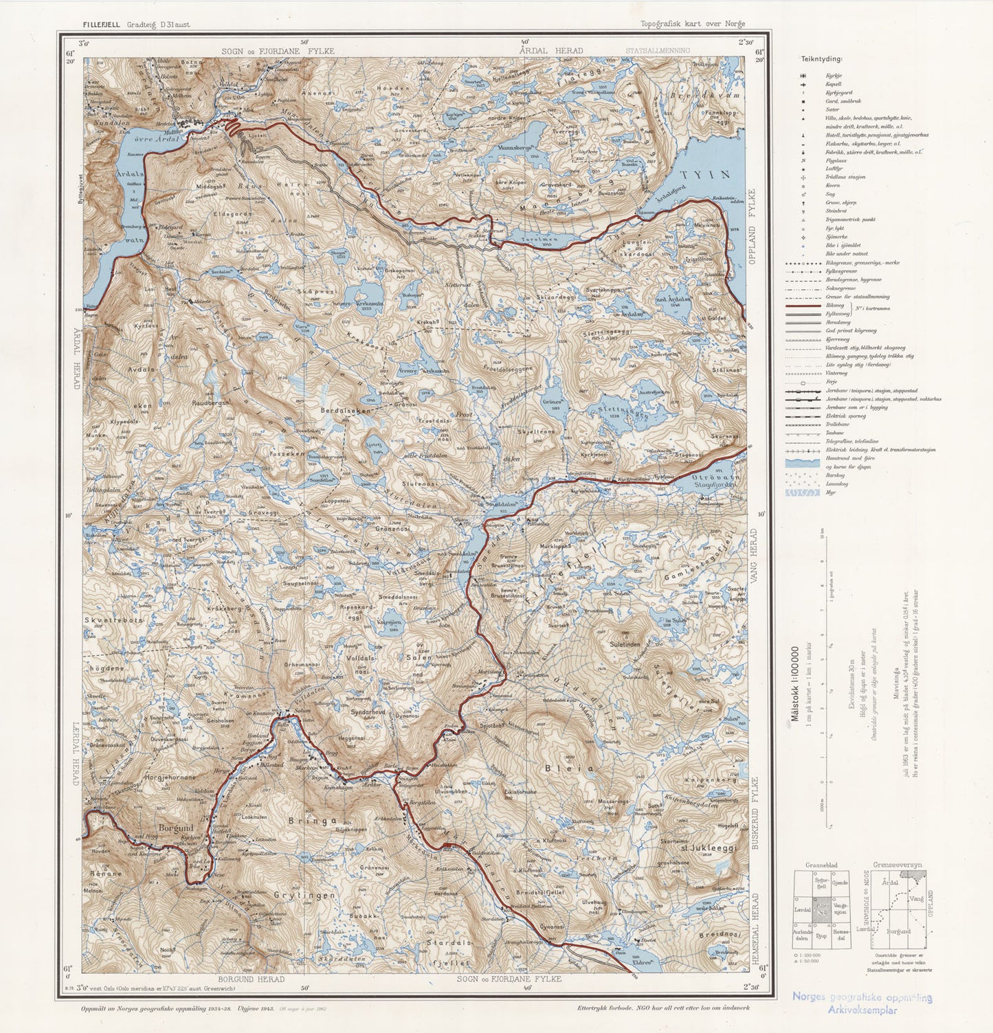 D31 aust Fillefjell: Buskerud | Oppland | Sogn og Fjordane