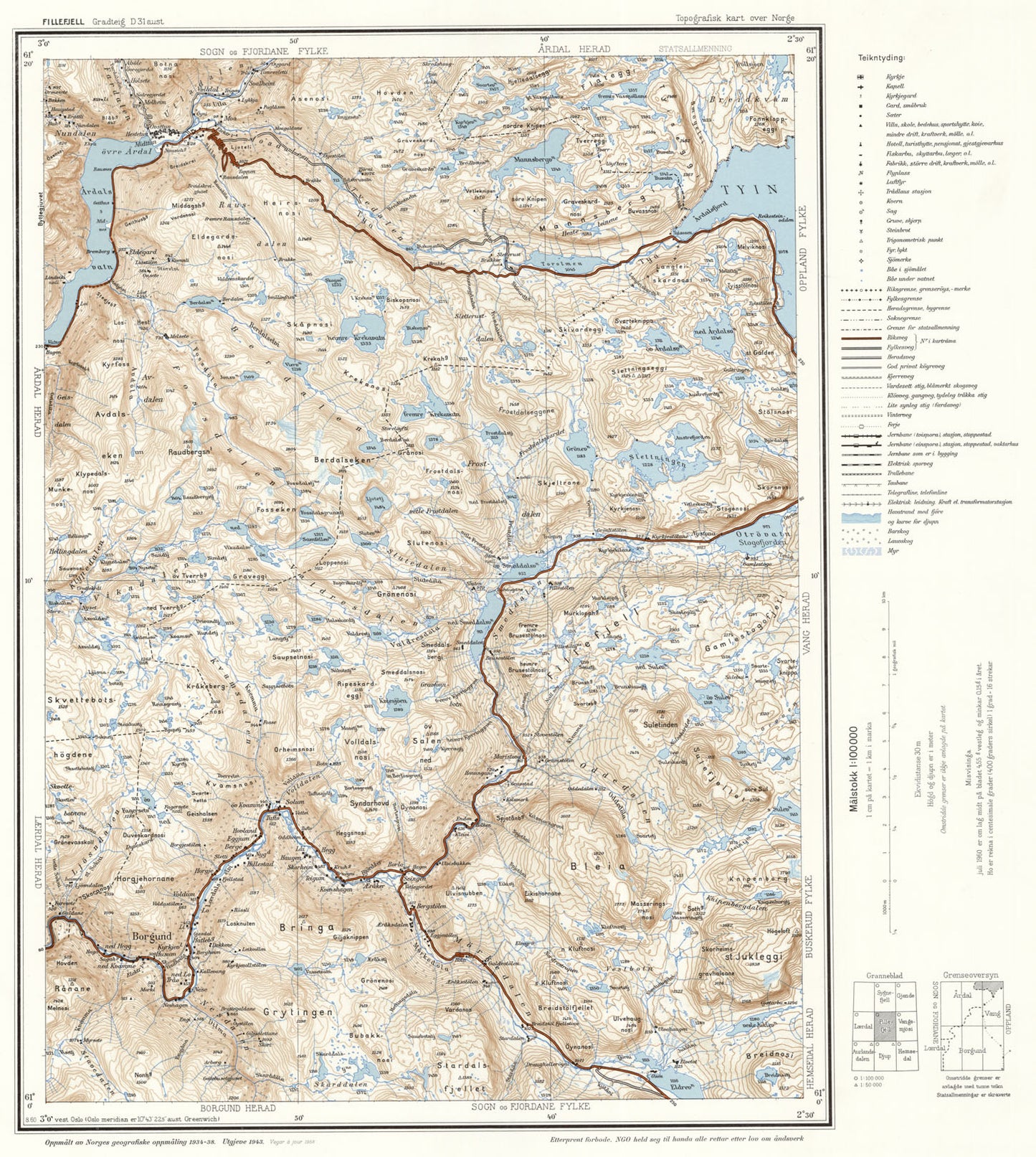 D31 aust Fillefjell: Buskerud | Oppland | Sogn og Fjordane