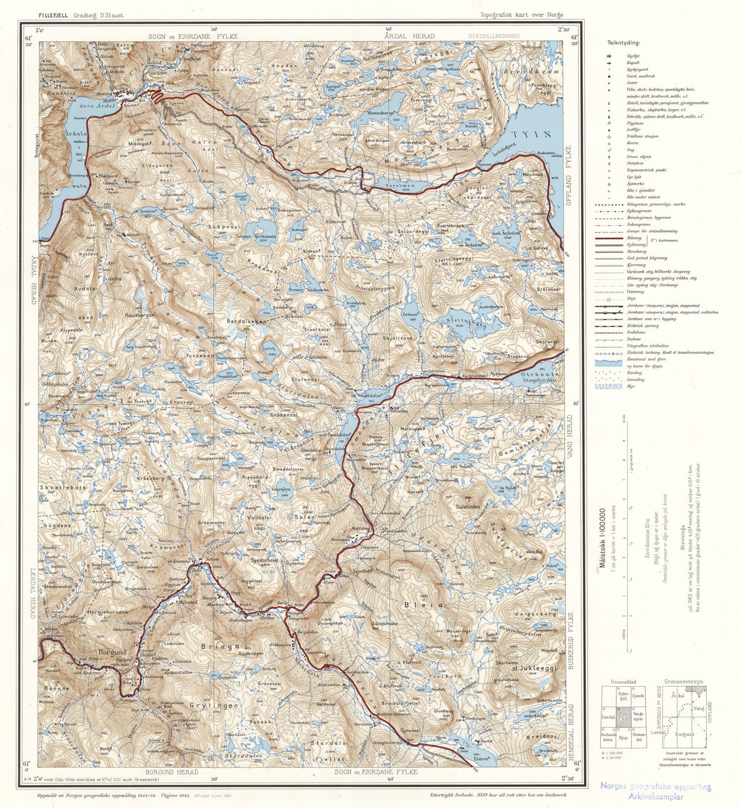 D31 aust Fillefjell: Buskerud | Oppland | Sogn og Fjordane