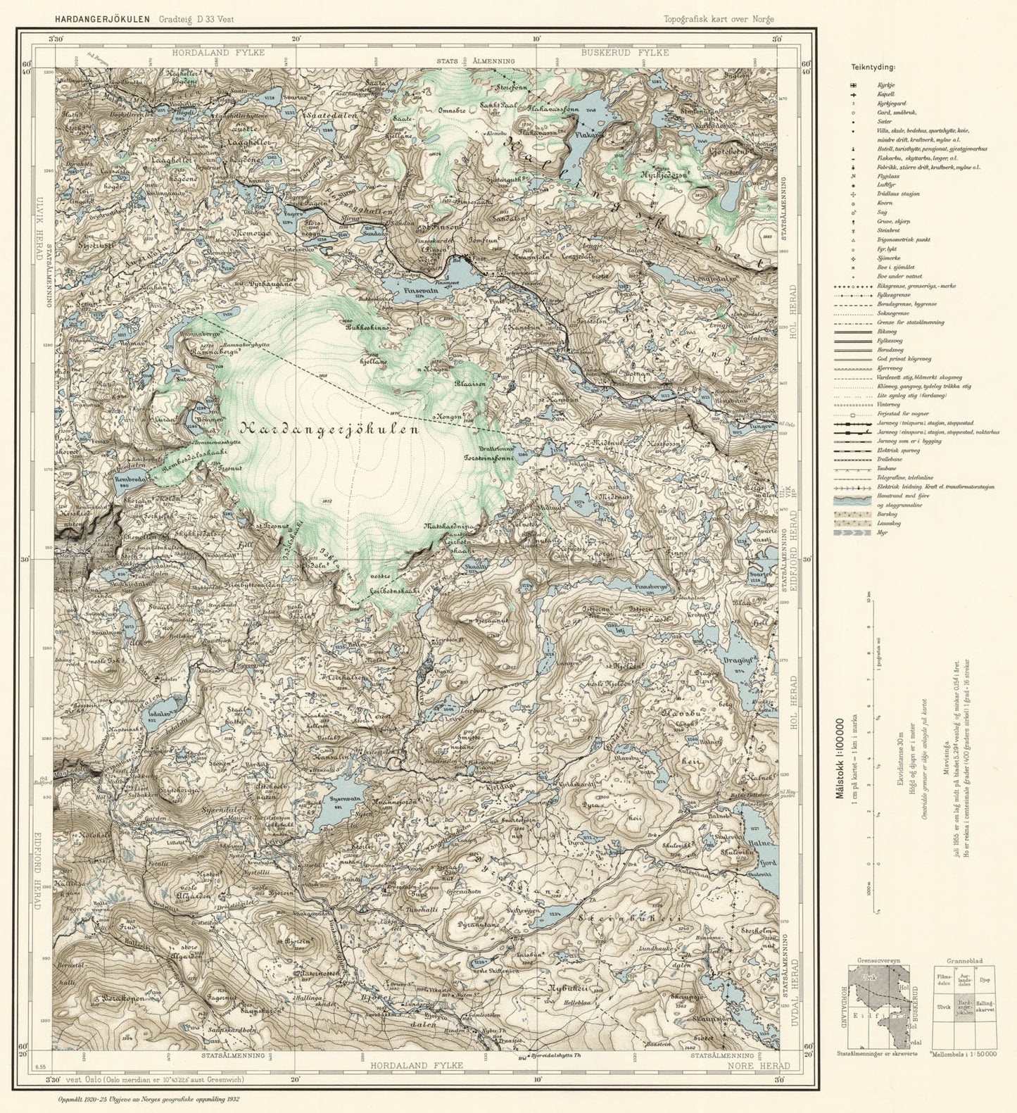 D33 vest Hardangerjøkulen: Buskerud | Hordaland