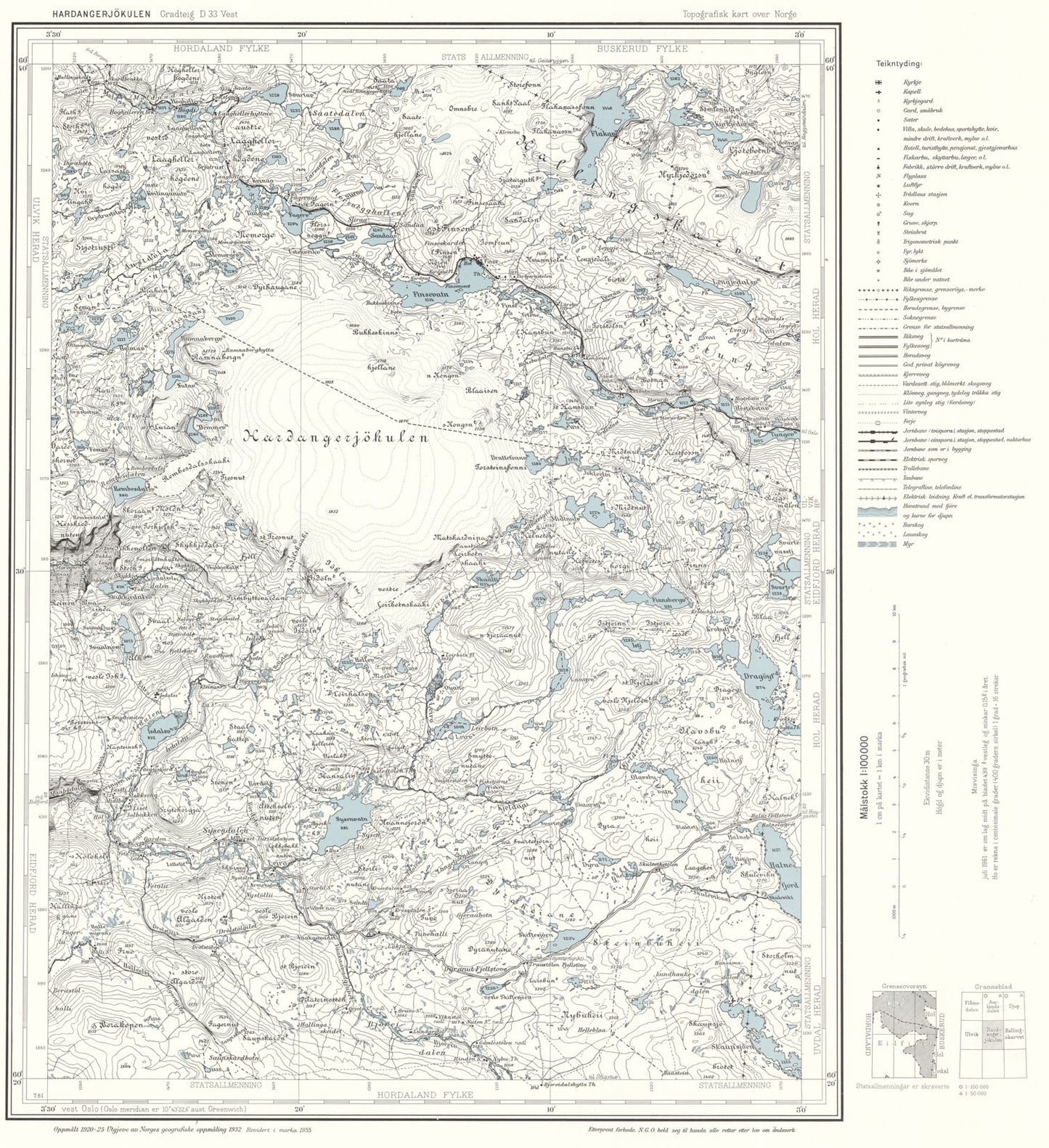 D33 vest Hardangerjøkulen: Buskerud | Hordaland