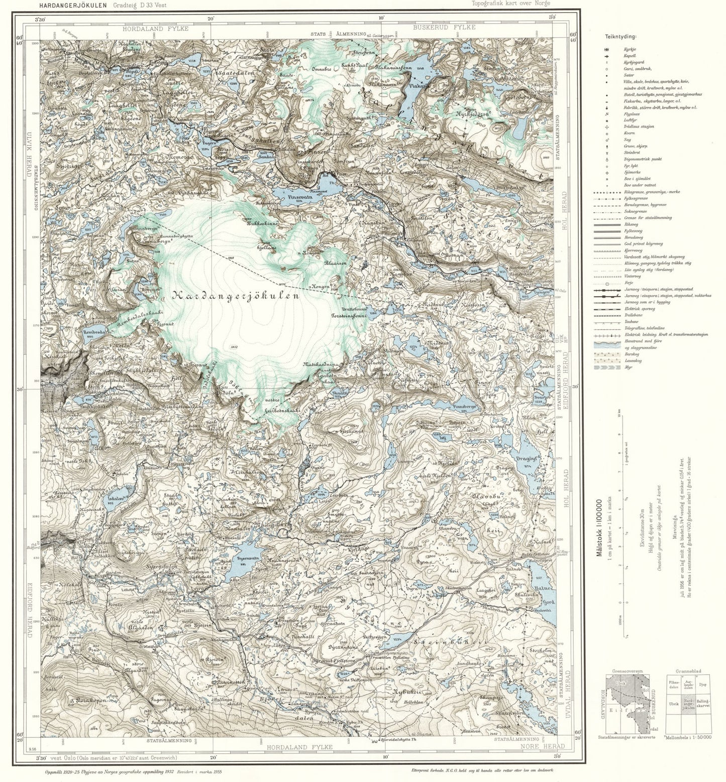 D33 vest Hardangerjøkulen: Buskerud | Hordaland
