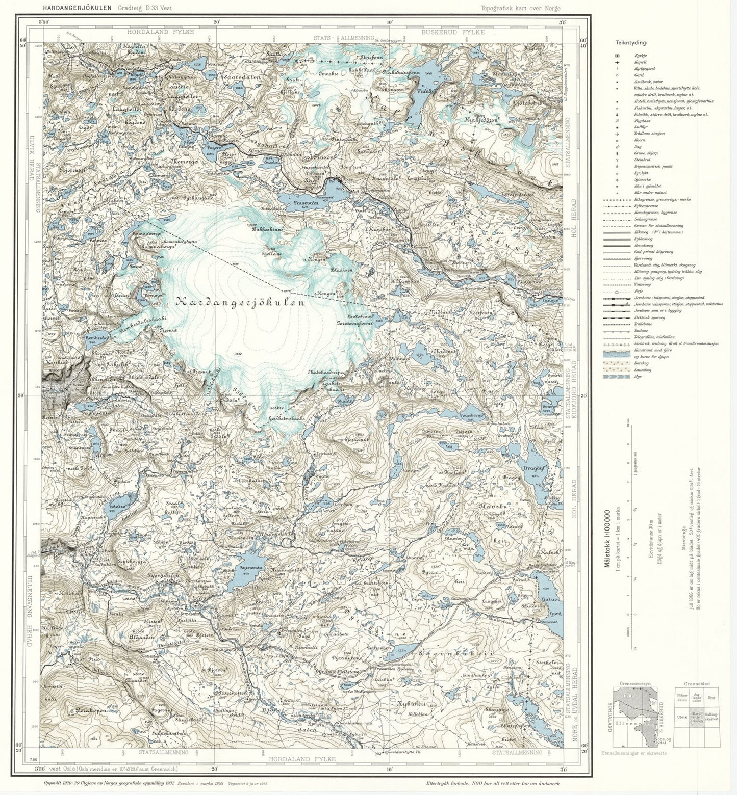 D33 vest Hardangerjøkulen: Buskerud | Hordaland