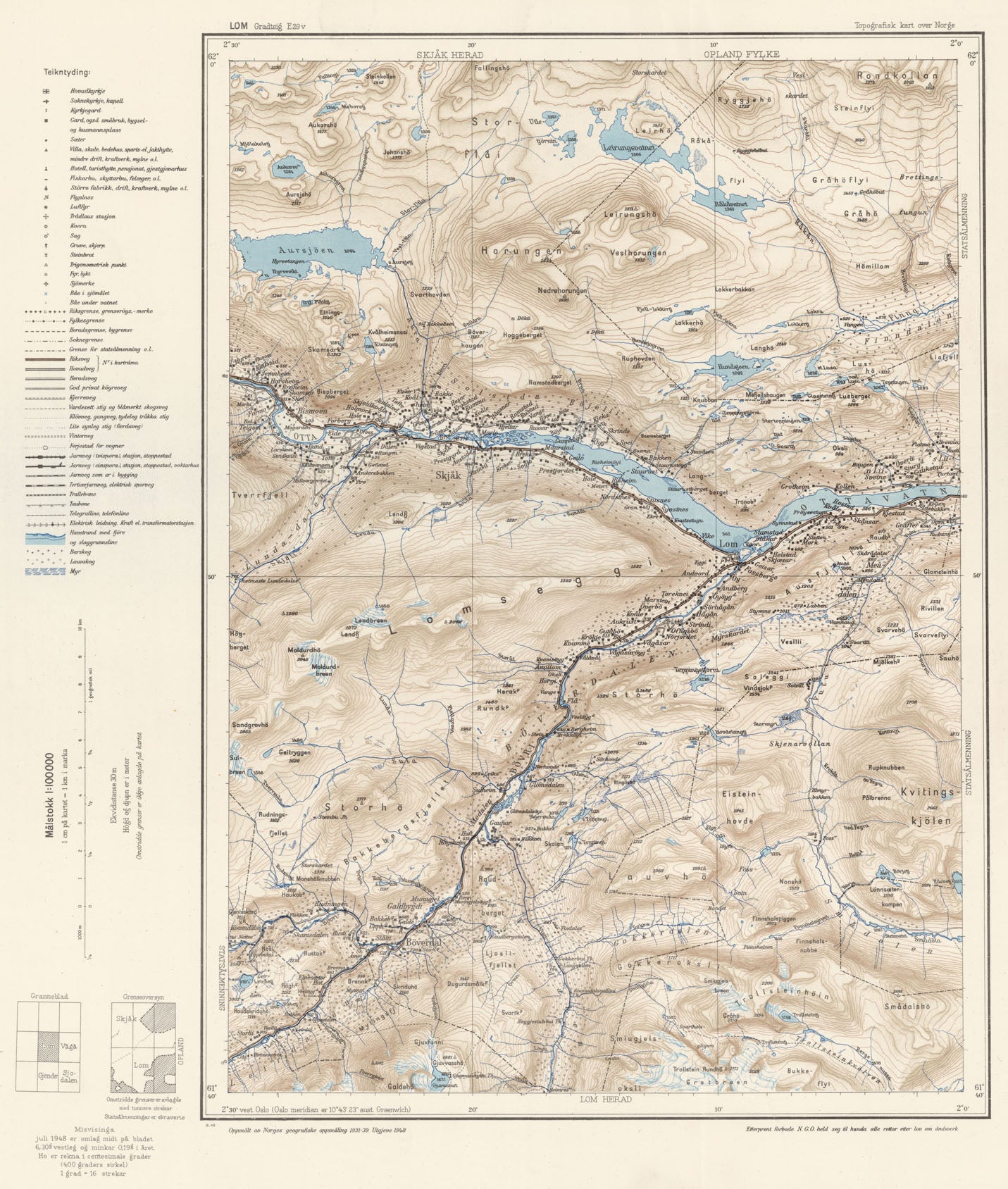 E29 vest Lom: Oppland