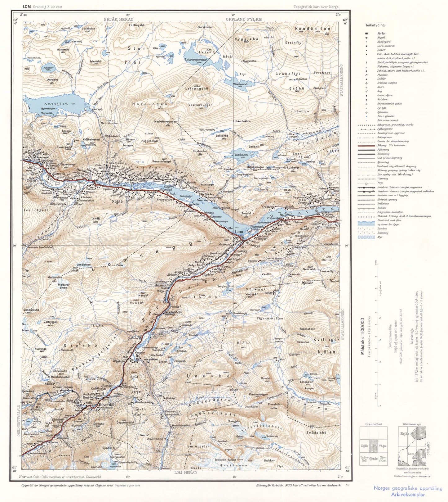 E29 vest Lom: Oppland