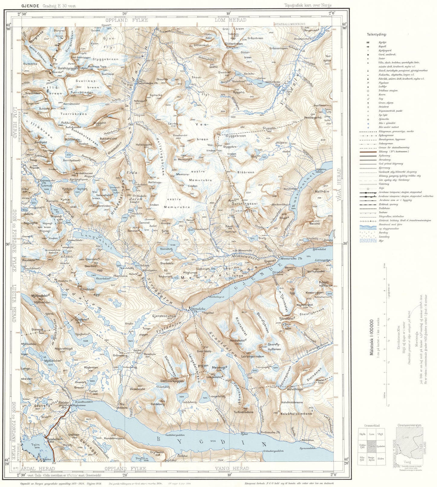 E30 vest Gjende: Oppland