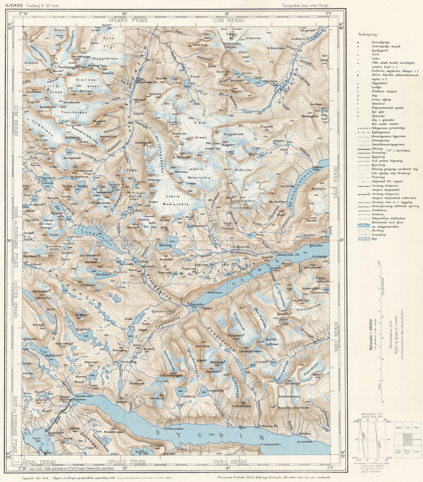 E30 vest Gjende: Oppland