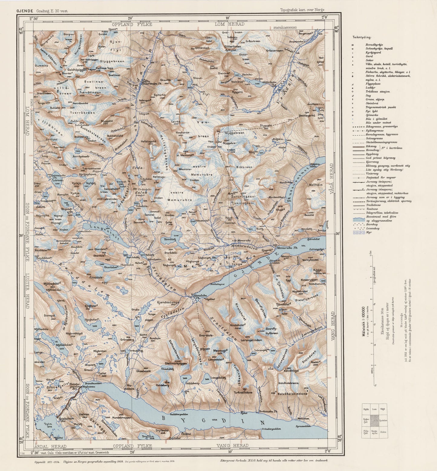 E30 vest Gjende: Oppland