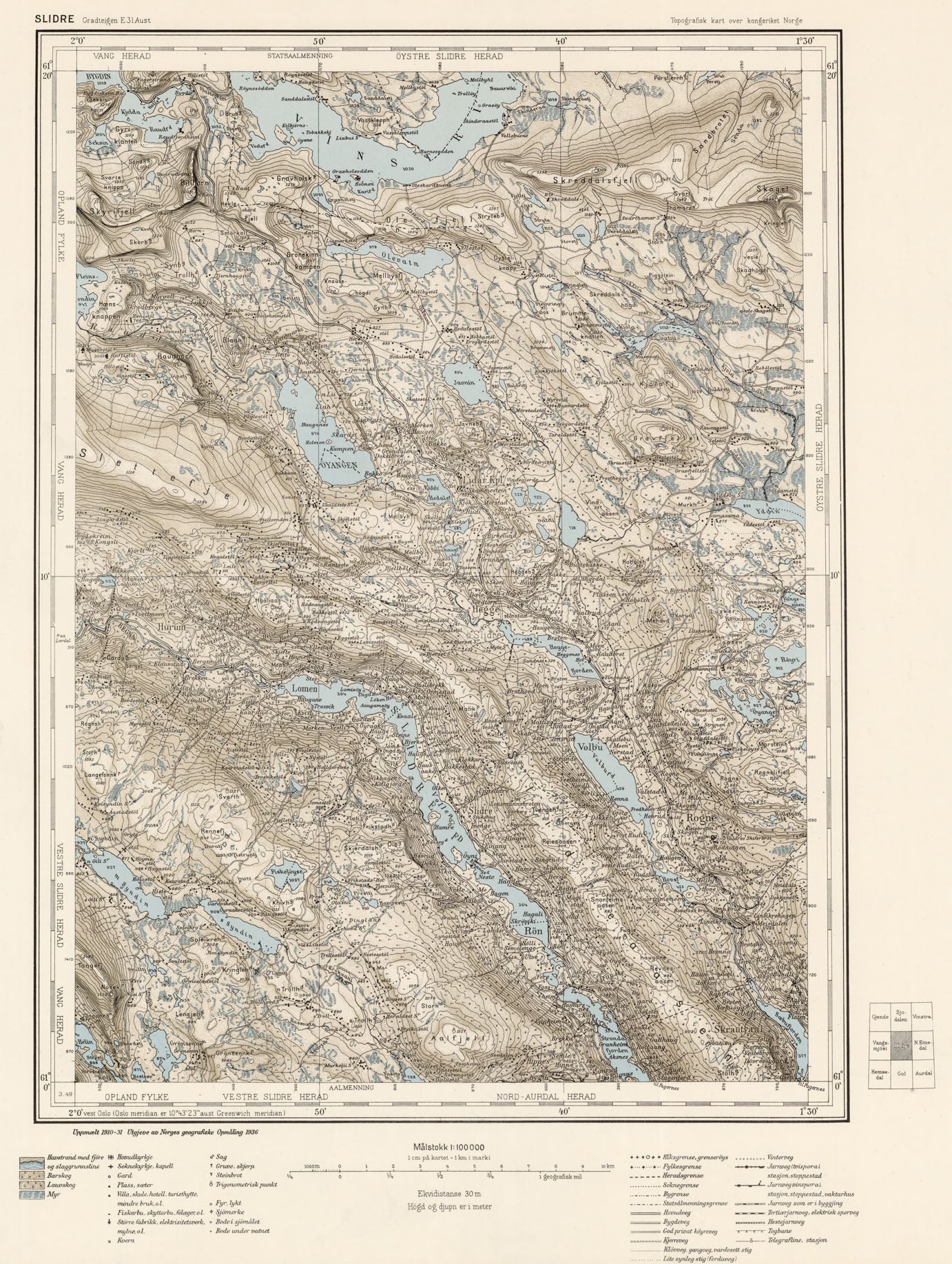 E31 aust Slidre: Oppland