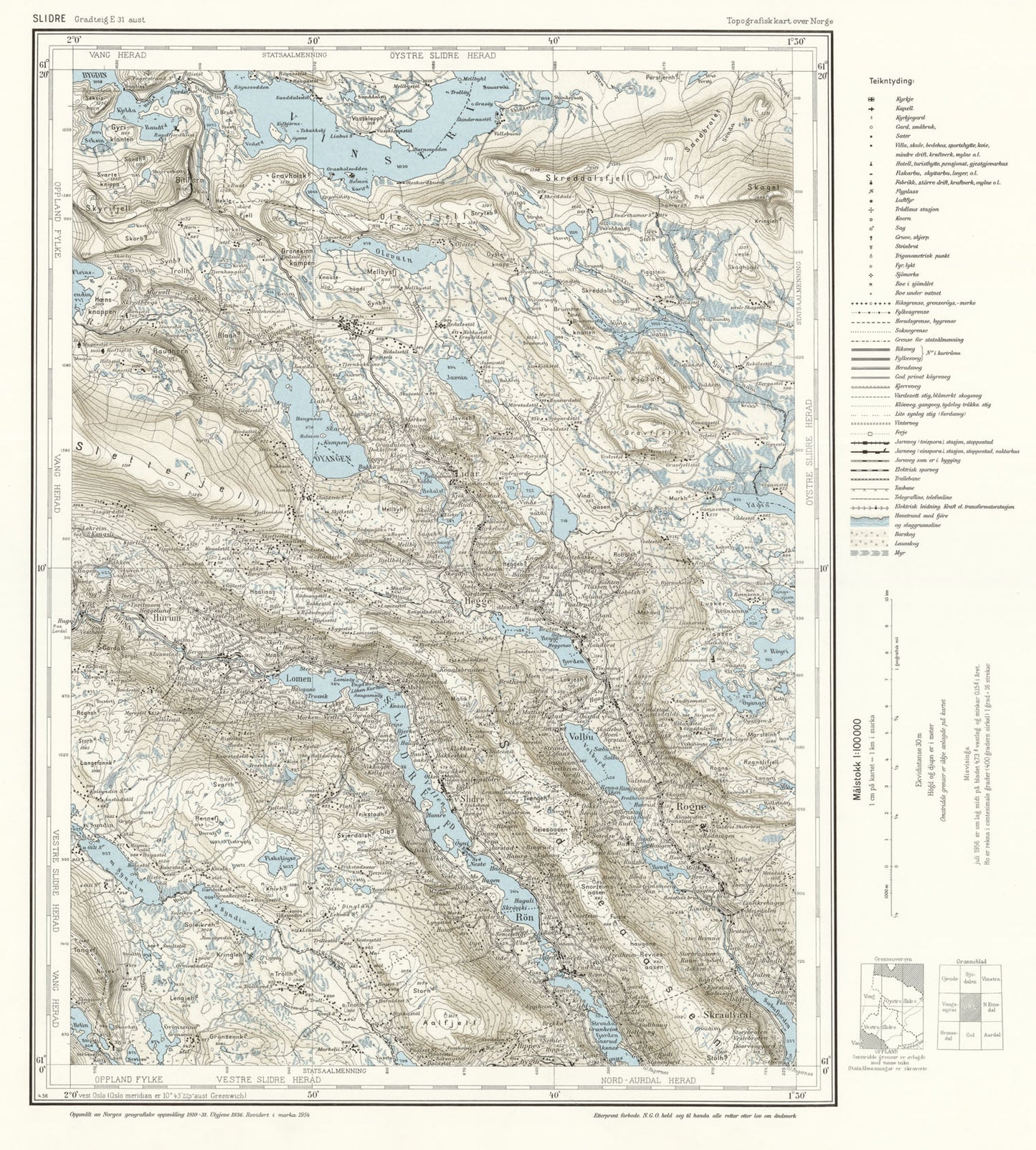 E31 aust Slidre: Oppland