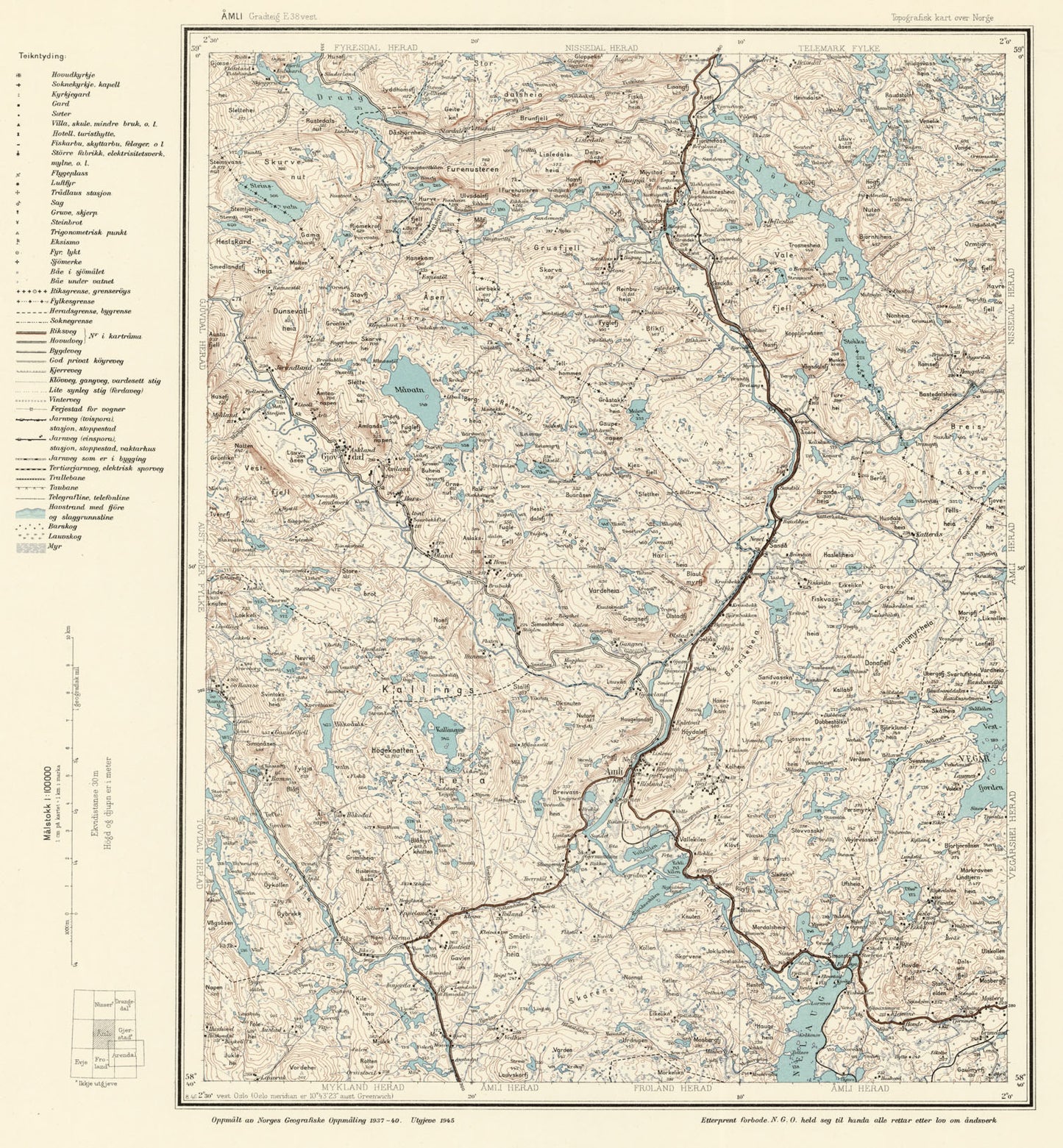 E38 vest Åmli: Aust-Agder | Telemark