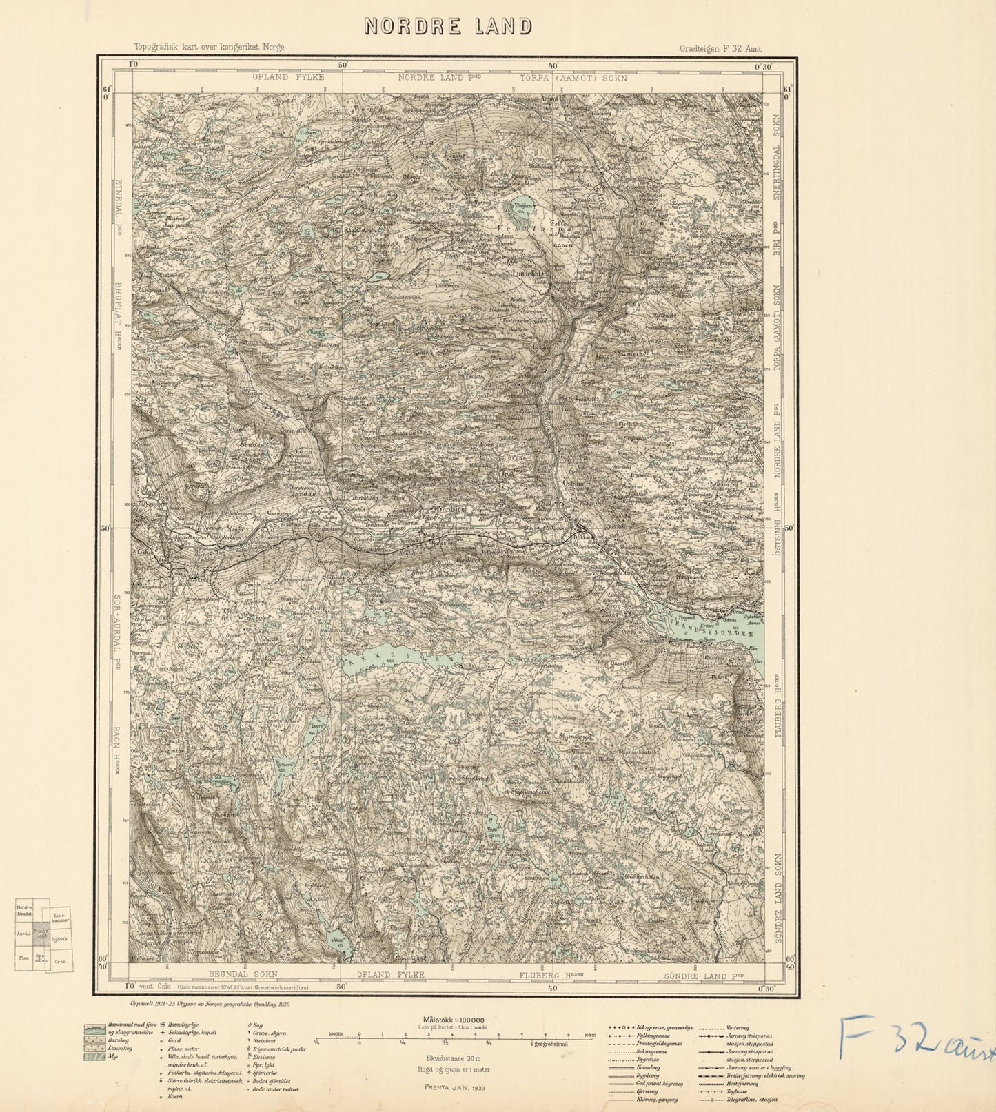 F32 aust Nordre Land: Oppland