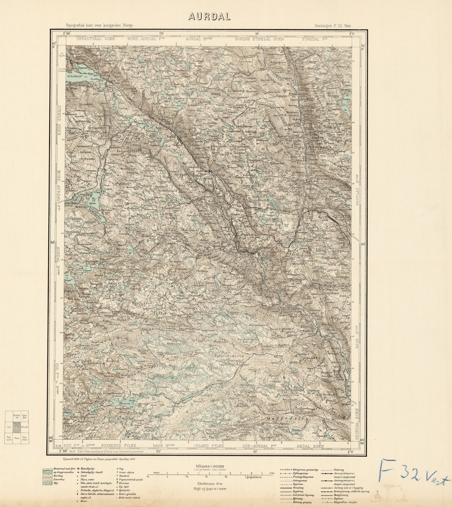 F32 vest Aurdal: Buskerud | Oppland