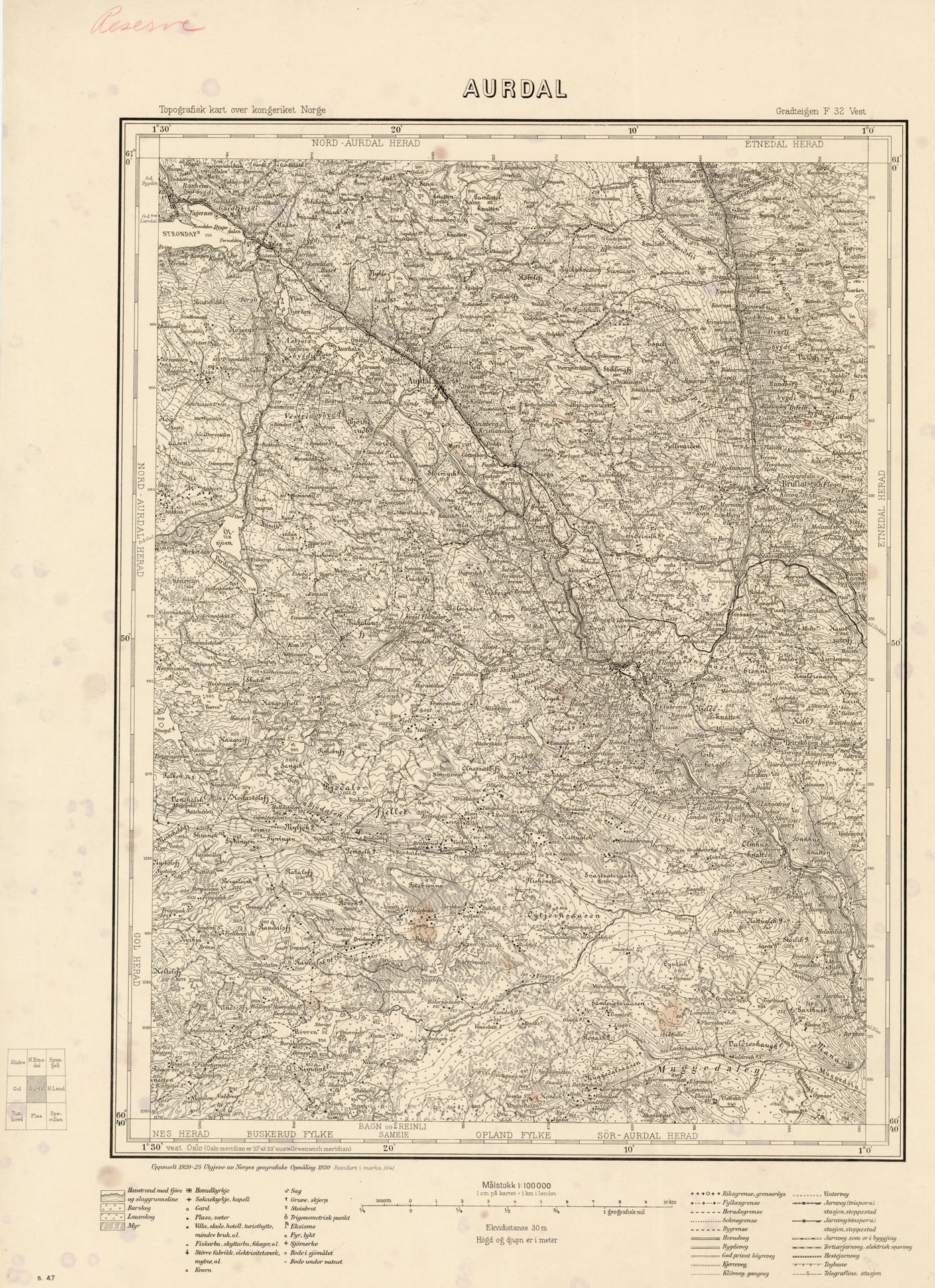 F32 vest Aurdal: Buskerud | Oppland