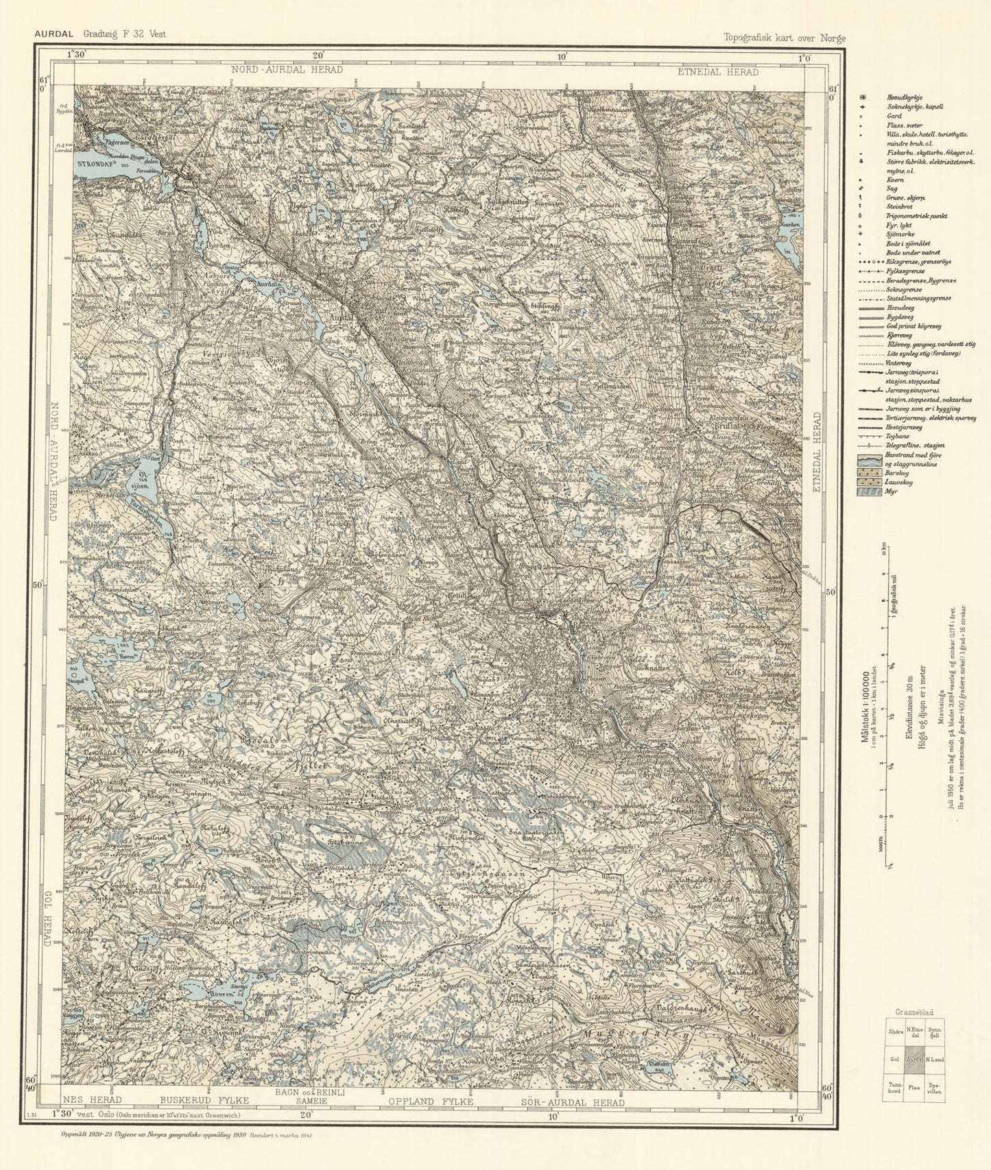 F32 vest Aurdal: Buskerud | Oppland