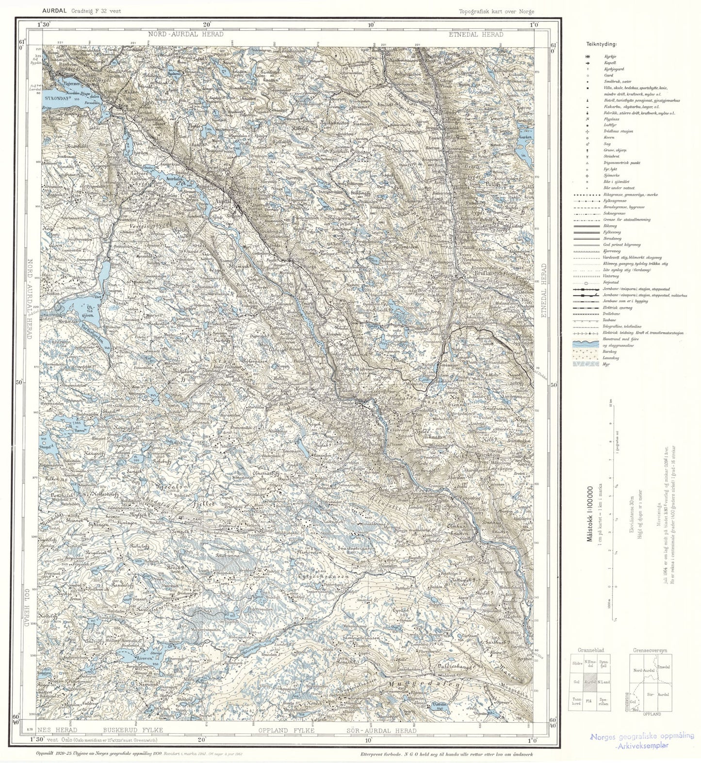 F32 vest Aurdal: Buskerud | Oppland