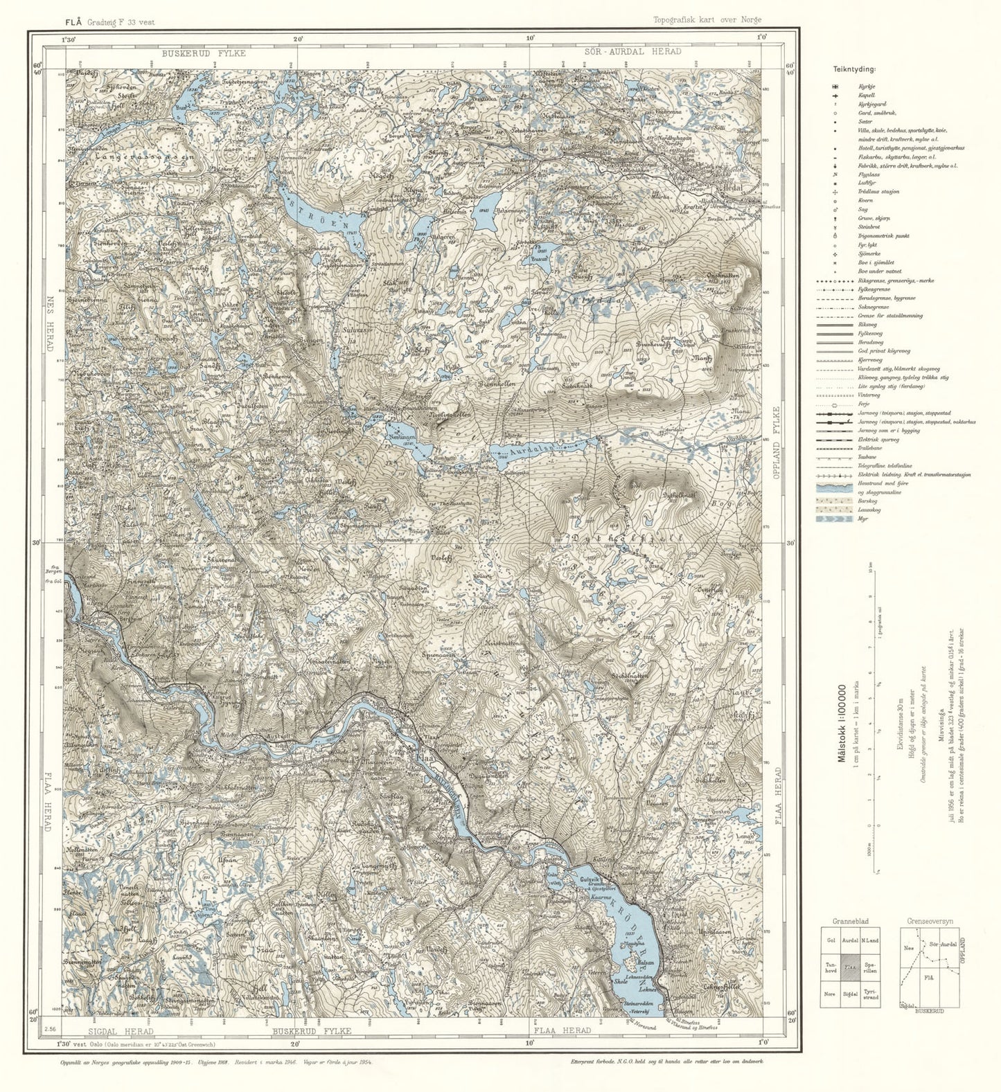 F33 vest Flå: Buskerud | Oppland