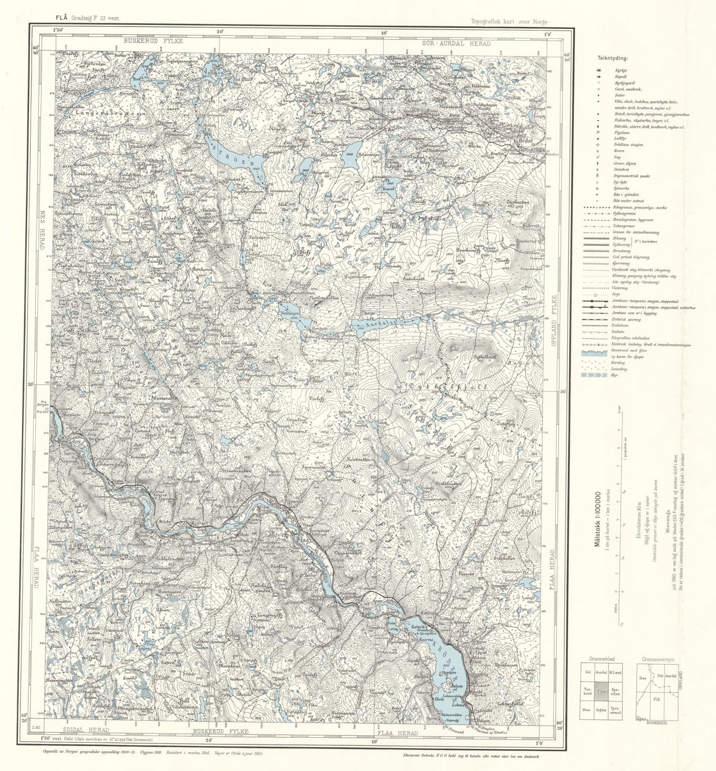 F33 vest Flå: Buskerud | Oppland