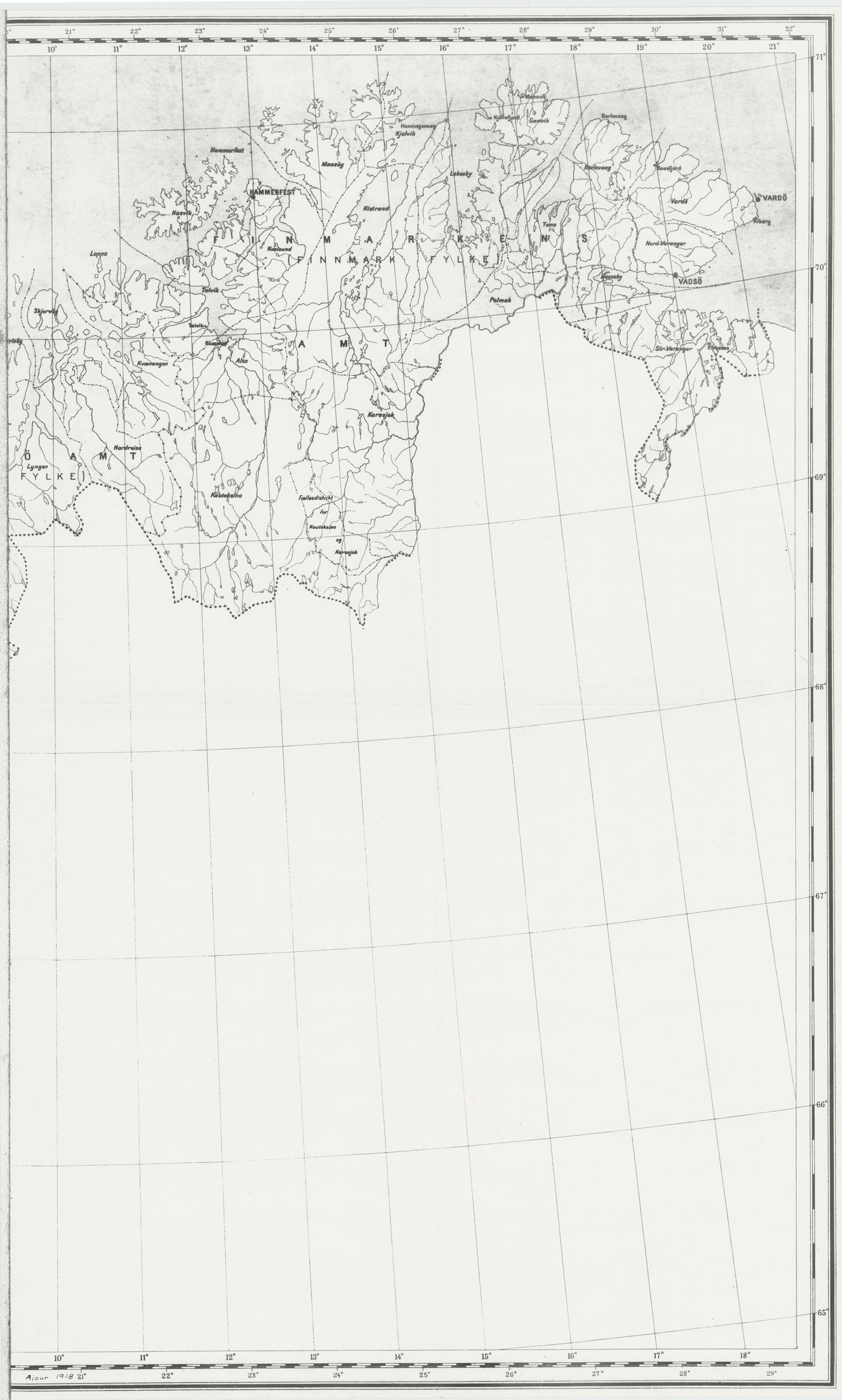Herredskart over Nord-Norge (østlig del): Norge