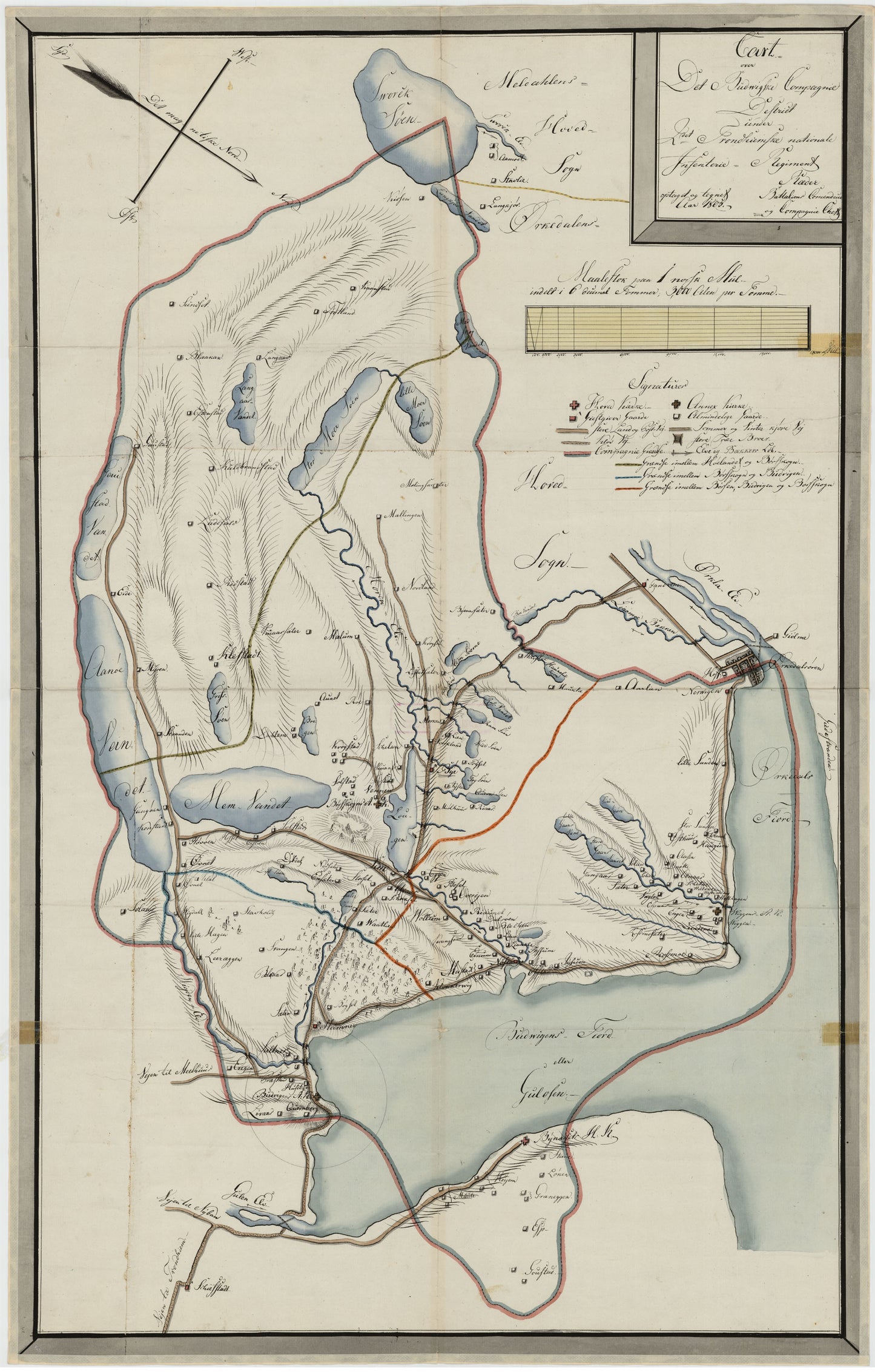Kartblad 103: Carte over det Budwigske Compagnie District: Sør-Trøndelag