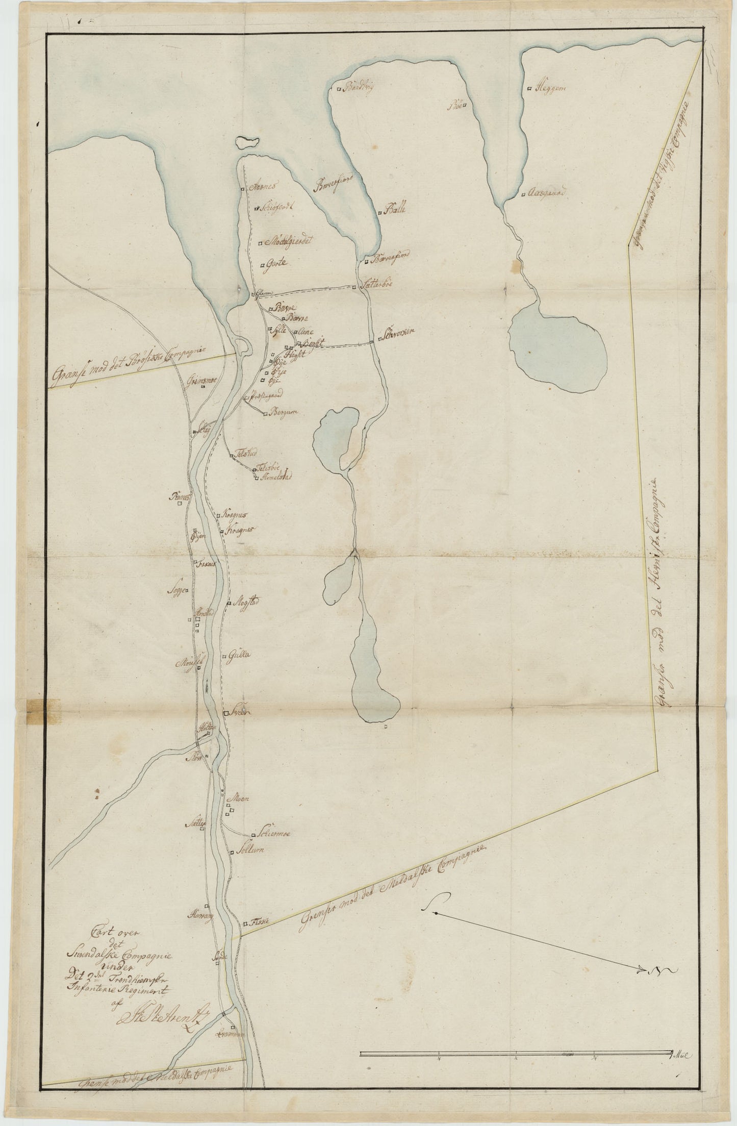Kartblad 108: Carte over det Surendalske Compagnie District: Sør-Trøndelag