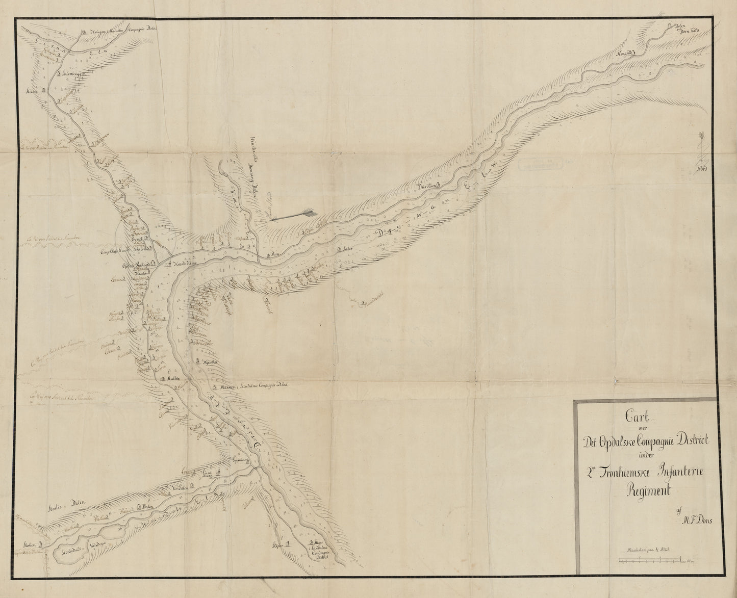 Kartblad 110: Carte over det Opdalske Compagnie District: Sør-Trøndelag