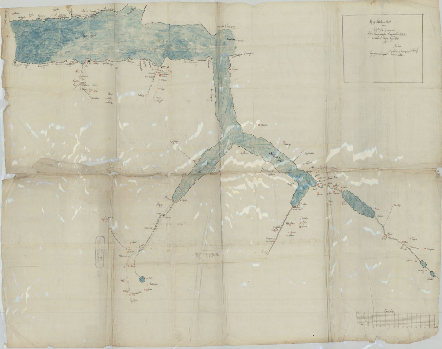 Kartblad 126: Wej- og Situations_cart over det Tjugumske Compagnie District: Sogn og Fjordane